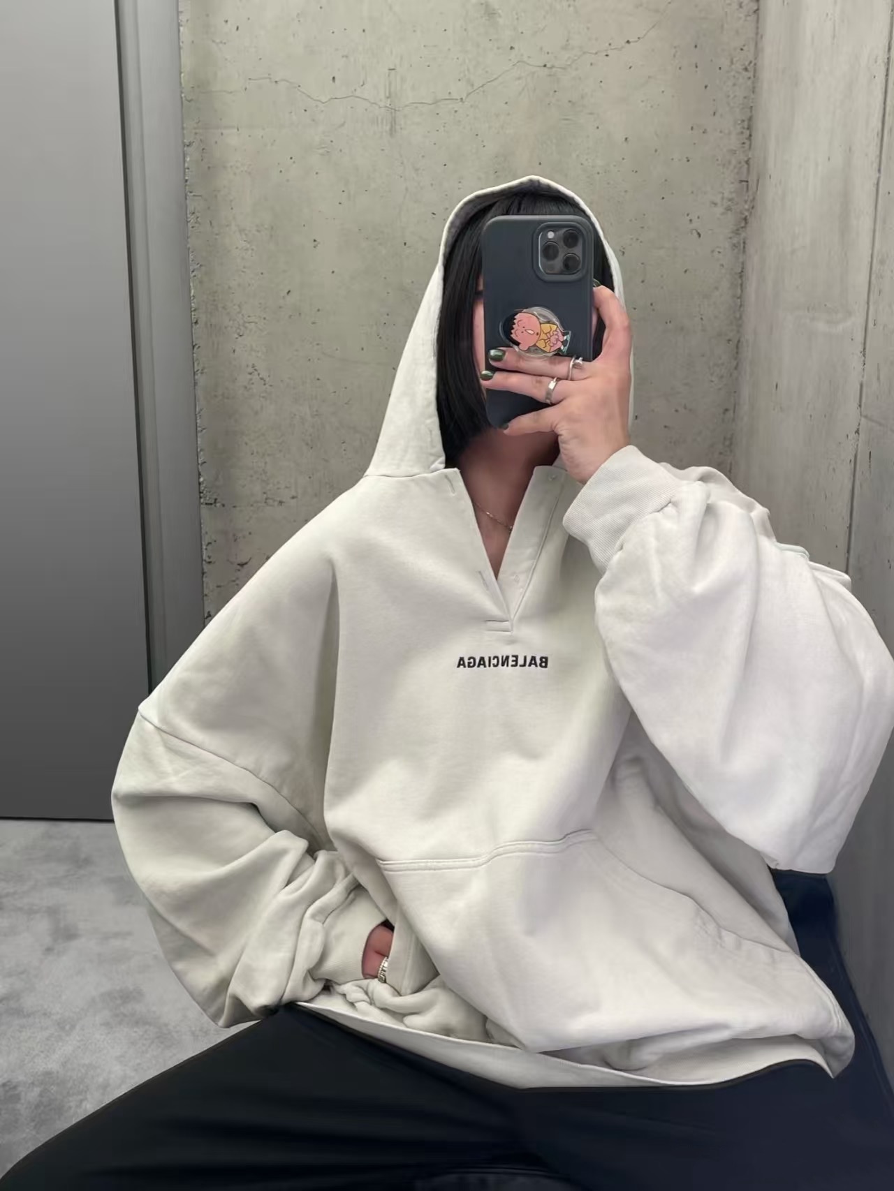 Back-Wordmark Half-Zip Hoodie — product photograph