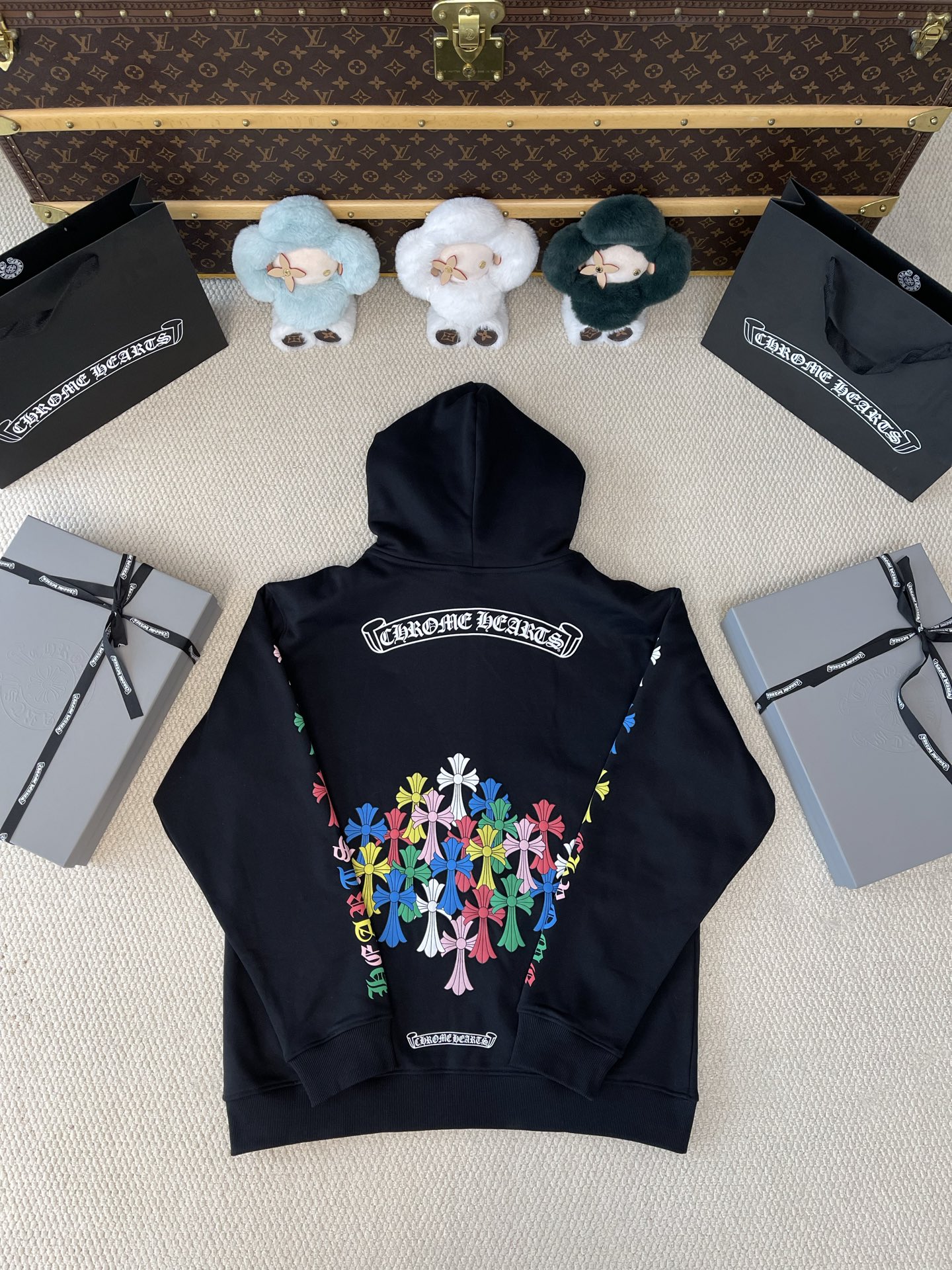 Multicolor Cross-Tree Zip Hoodie — product photograph
