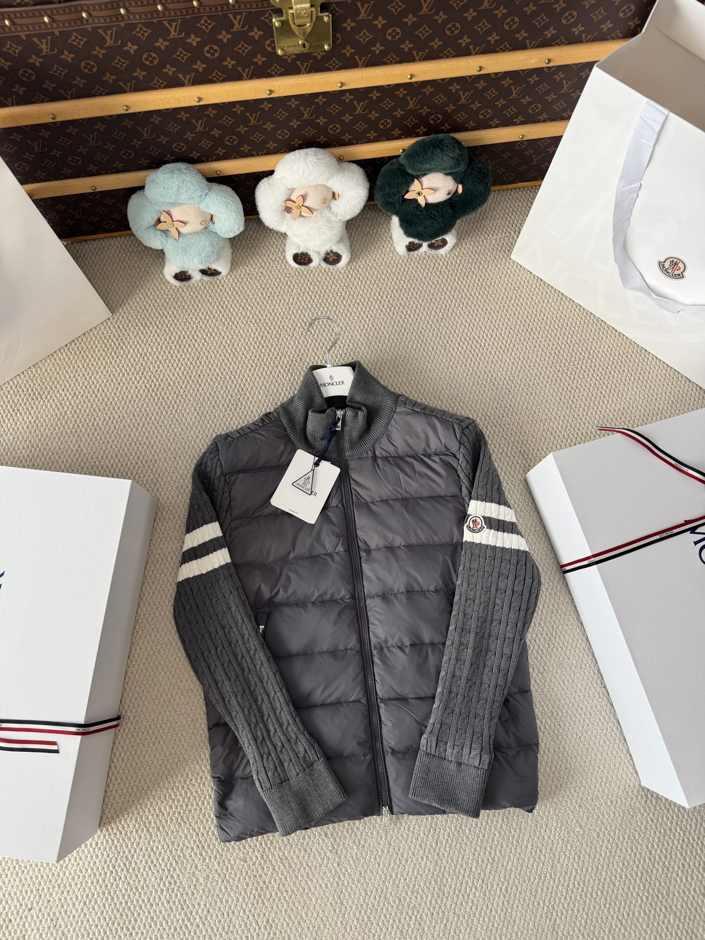 Cable-Sleeve Hybrid Quilted Jacket — product photograph