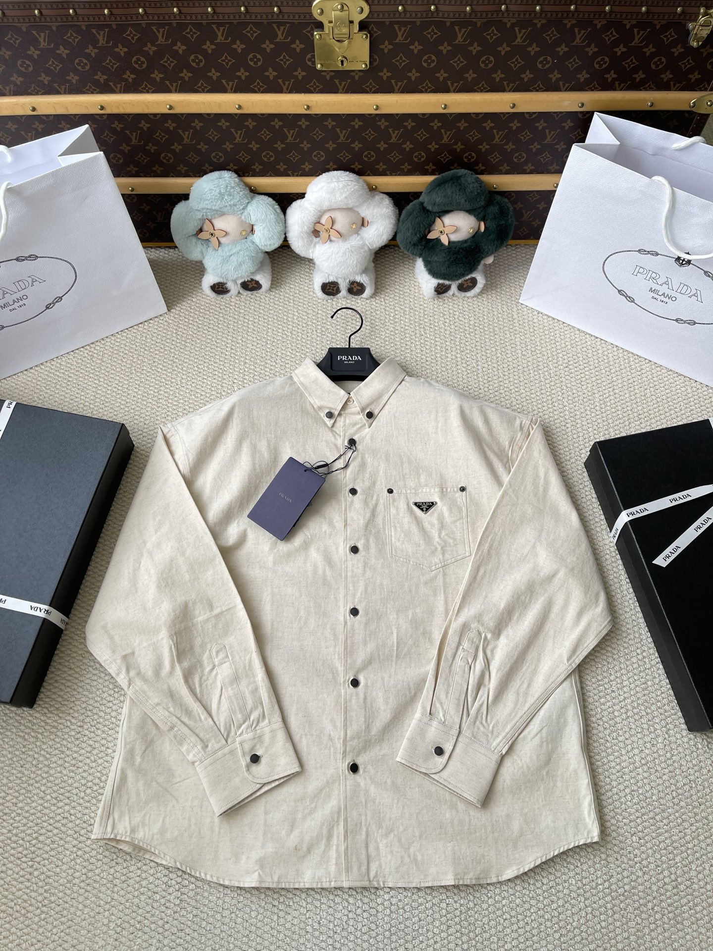 Triangle-Pocket Button-Down Shirt — product photograph