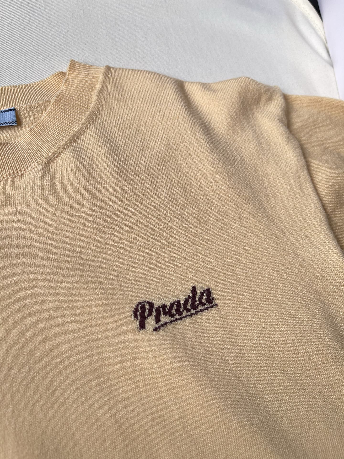 Script-Logo Short-Sleeve Knit Top — product photograph