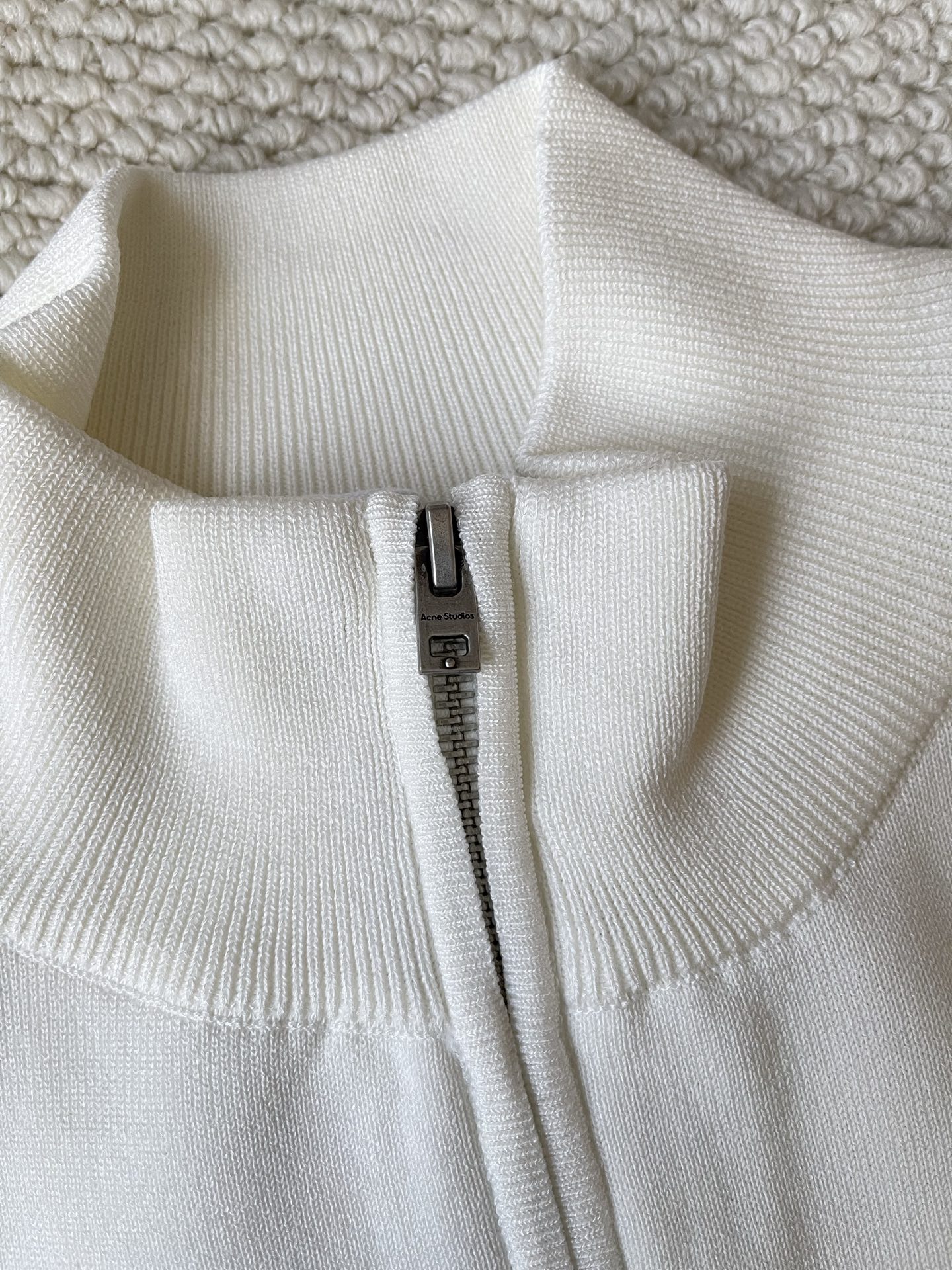 Zip-Front Stand-Collar Cardigan — product photograph
