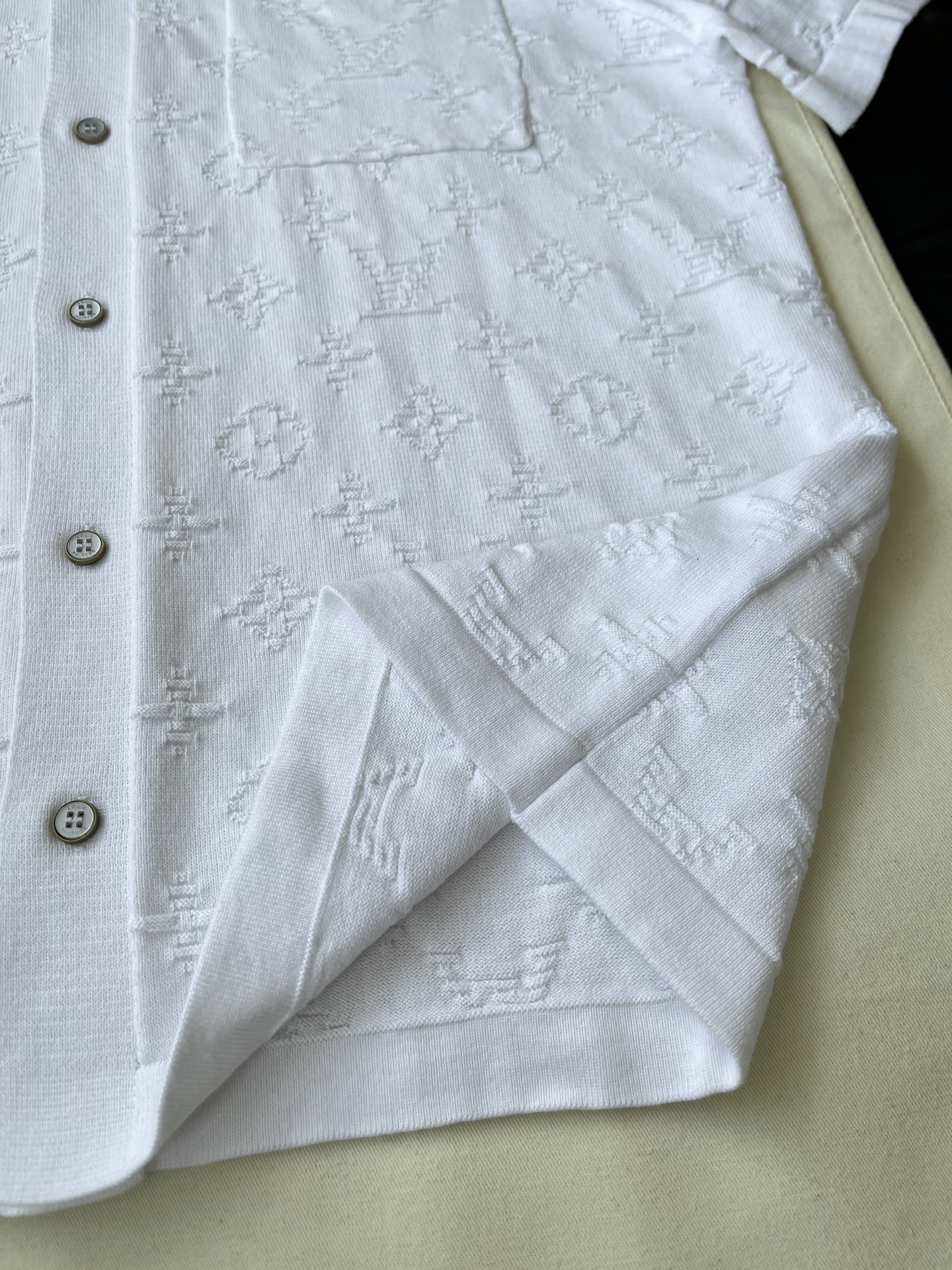 Tonal Monogram Short-Sleeve Shirt — product photograph