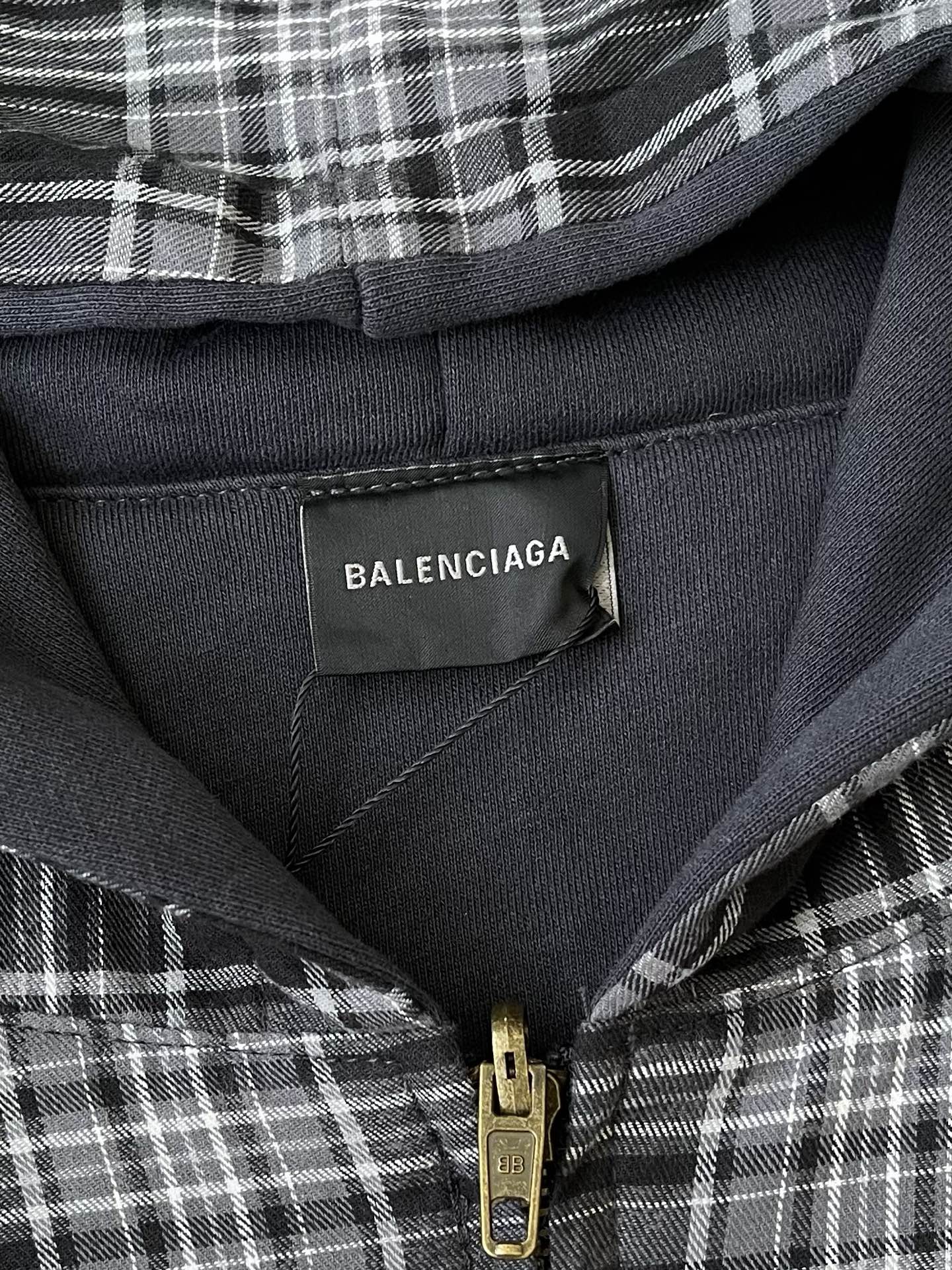 Plaid Zip Hooded Jacket — product photograph