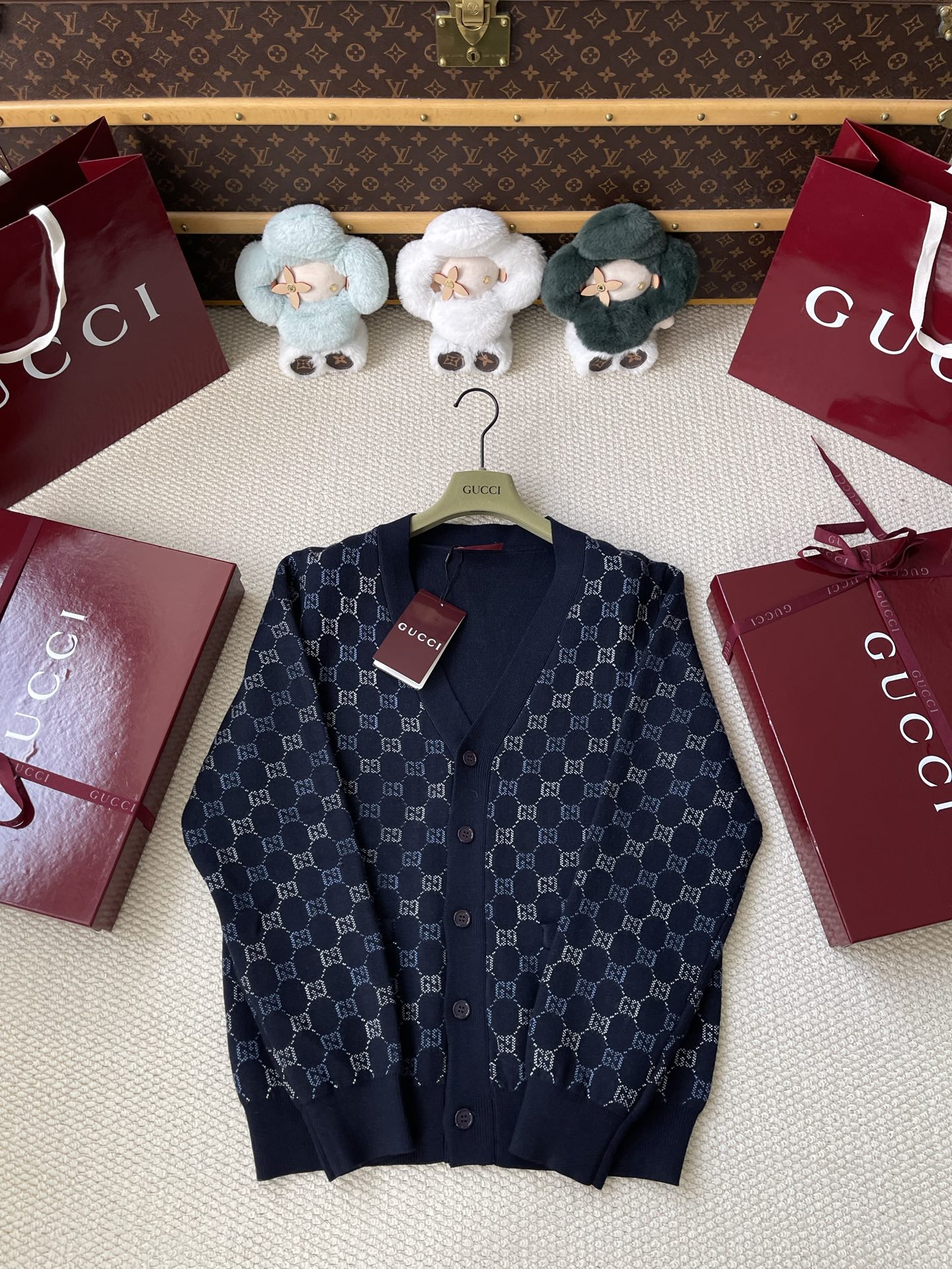 Allover GG V-Neck Cardigan — product photograph