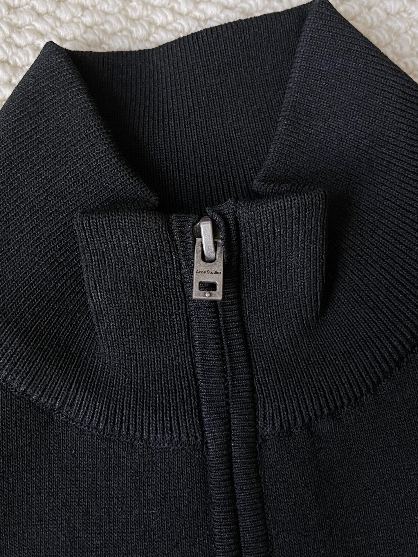 Zip-Front Stand-Collar Cardigan — product photograph