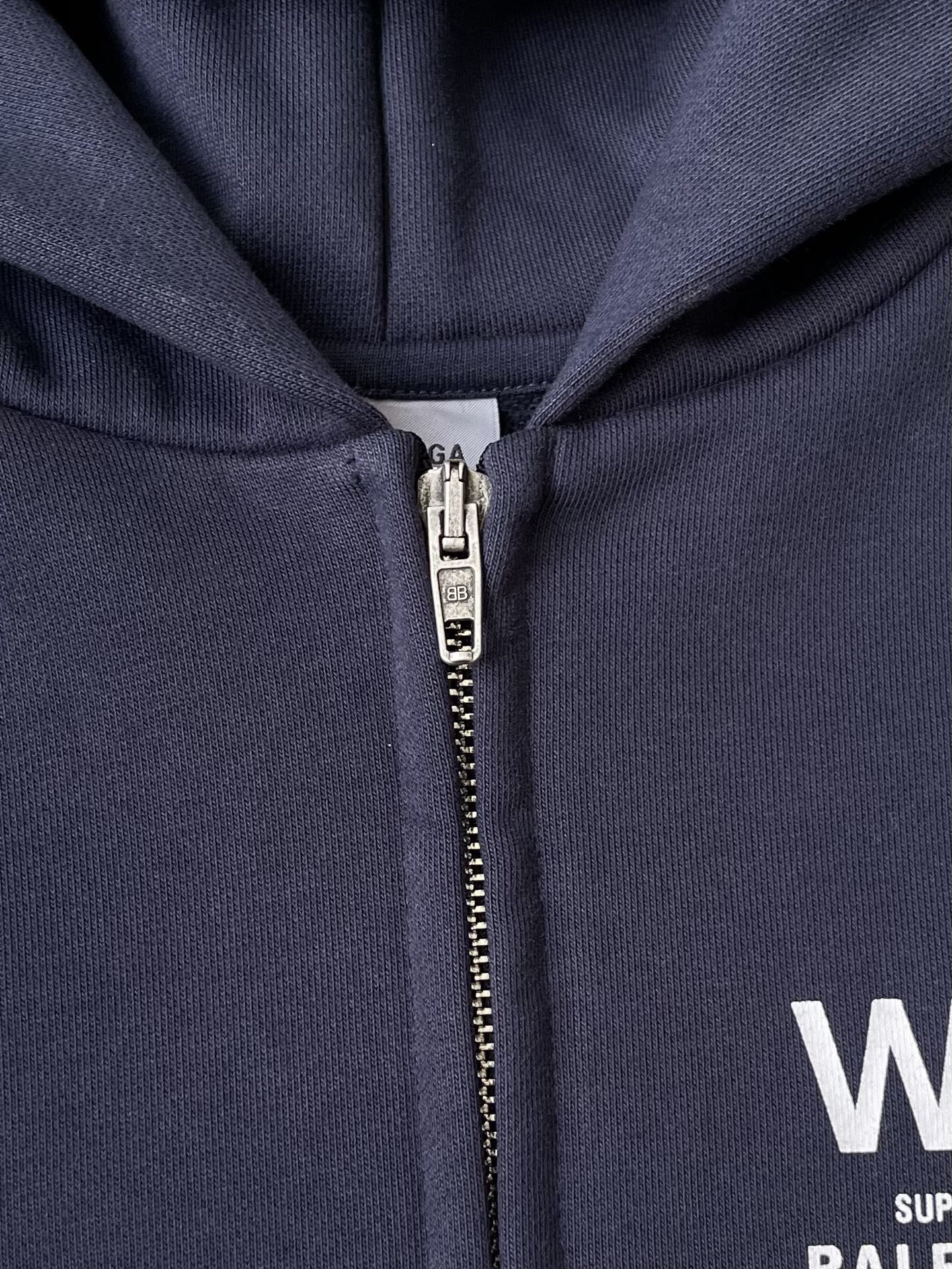 WFP Text-Back Zip Hoodie — product photograph