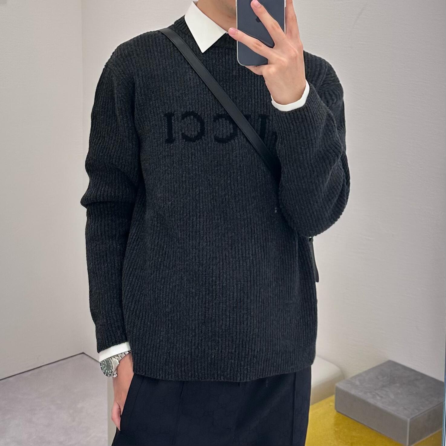 Tonal Lettering Crewneck Sweater — product photograph