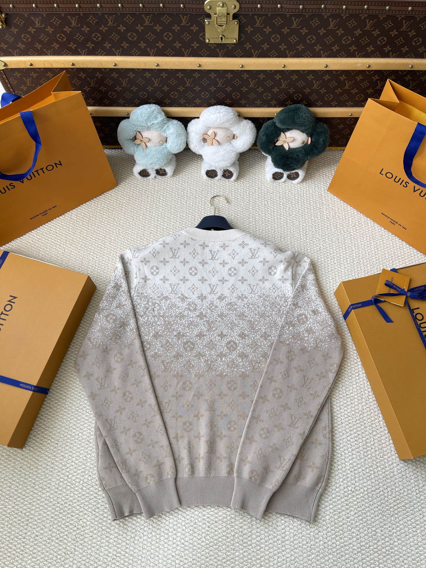 Faded Monogram Crewneck Sweater — product photograph
