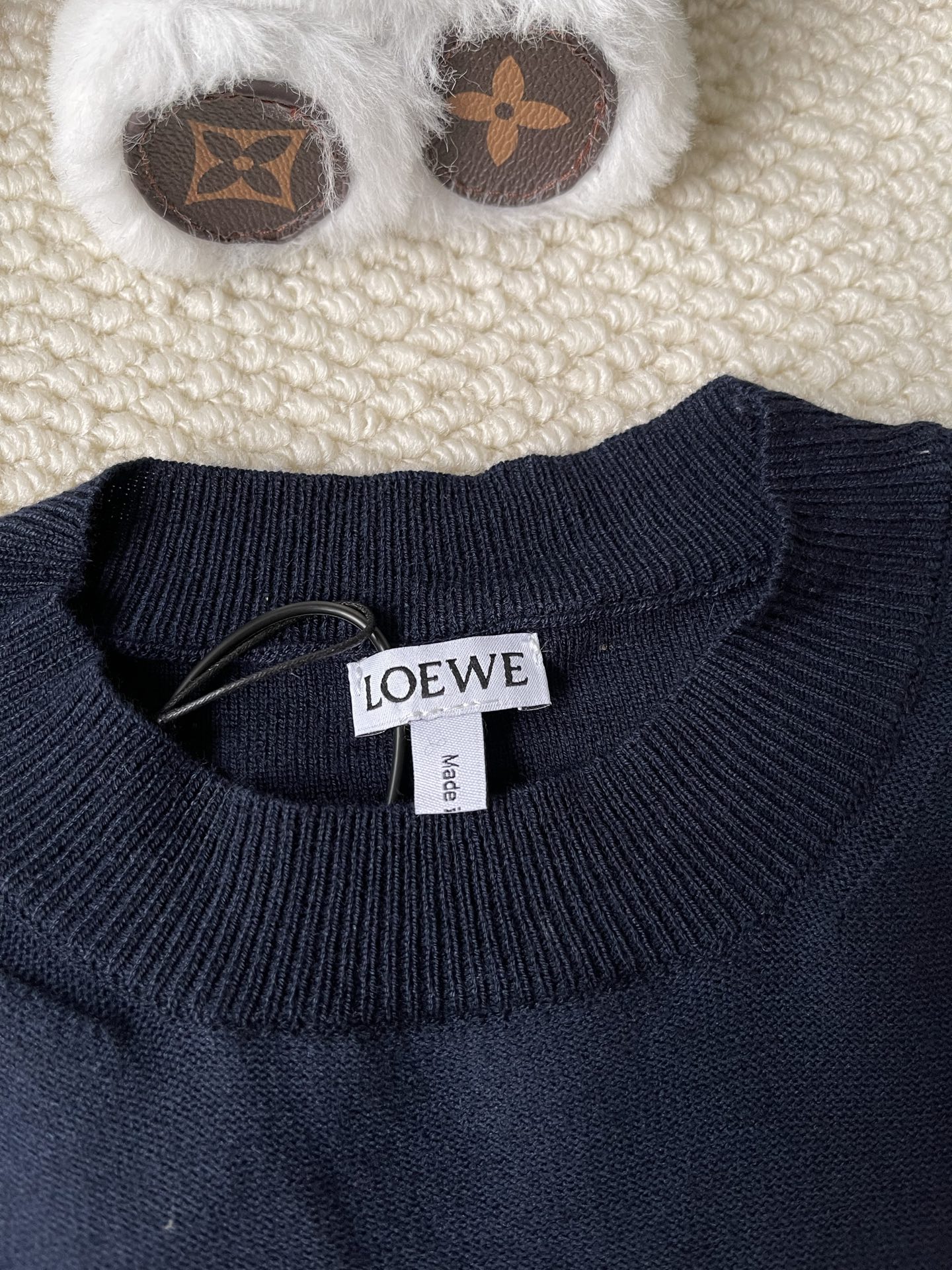 Chest-Emblem Knit Sweater — product photograph