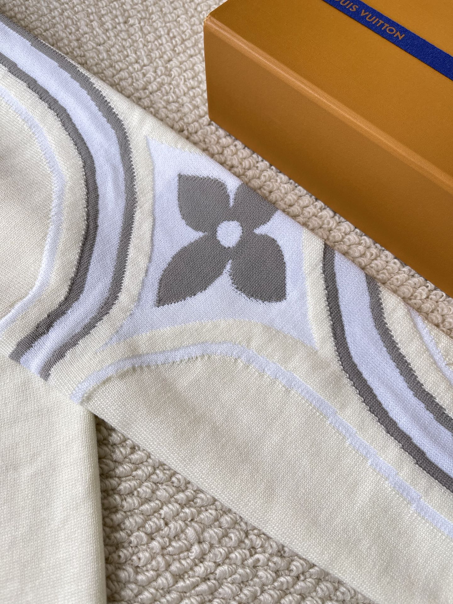 Floral-Stripe Sleeve Sweater — product photograph