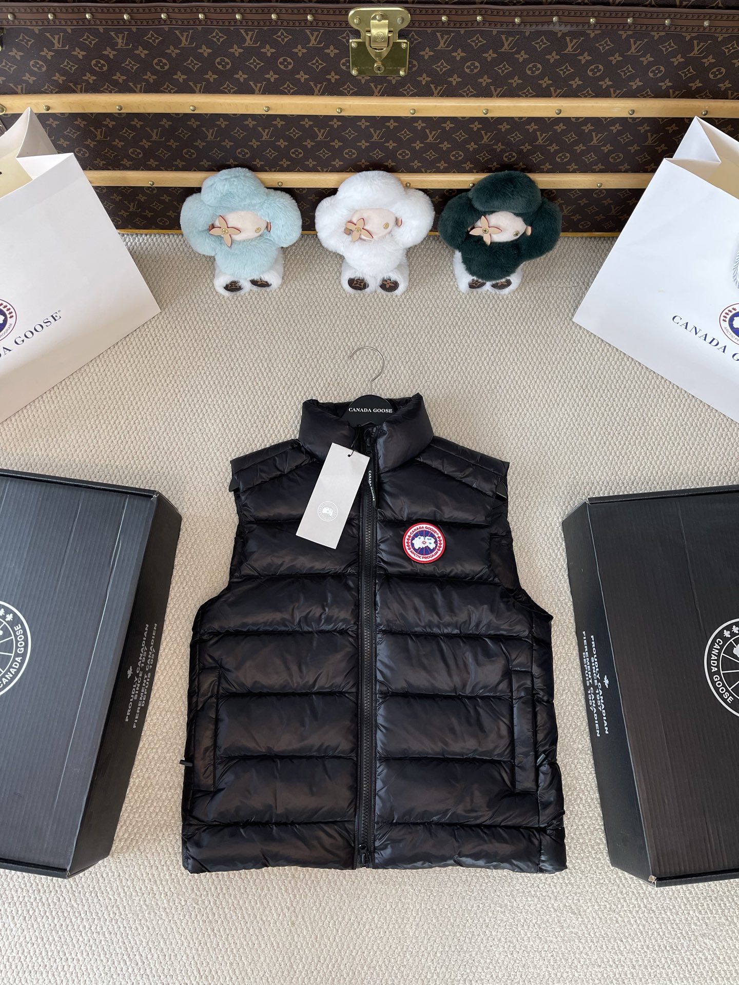 Crest-Patch Quilted Vest — product photograph
