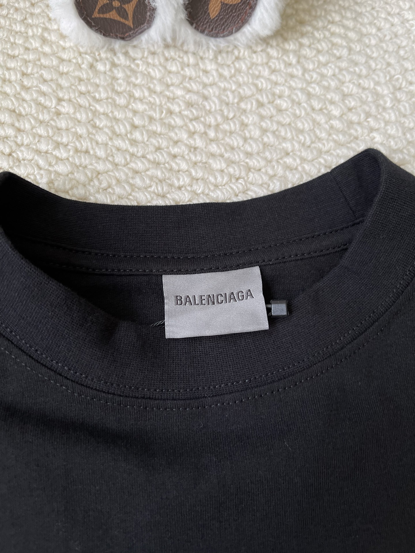 Metallic-Wordmark Long-Sleeve Top — product photograph