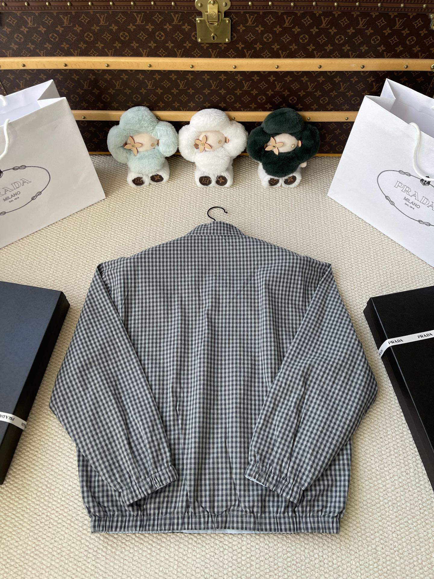 Gingham Zip-Front Jacket — product photograph