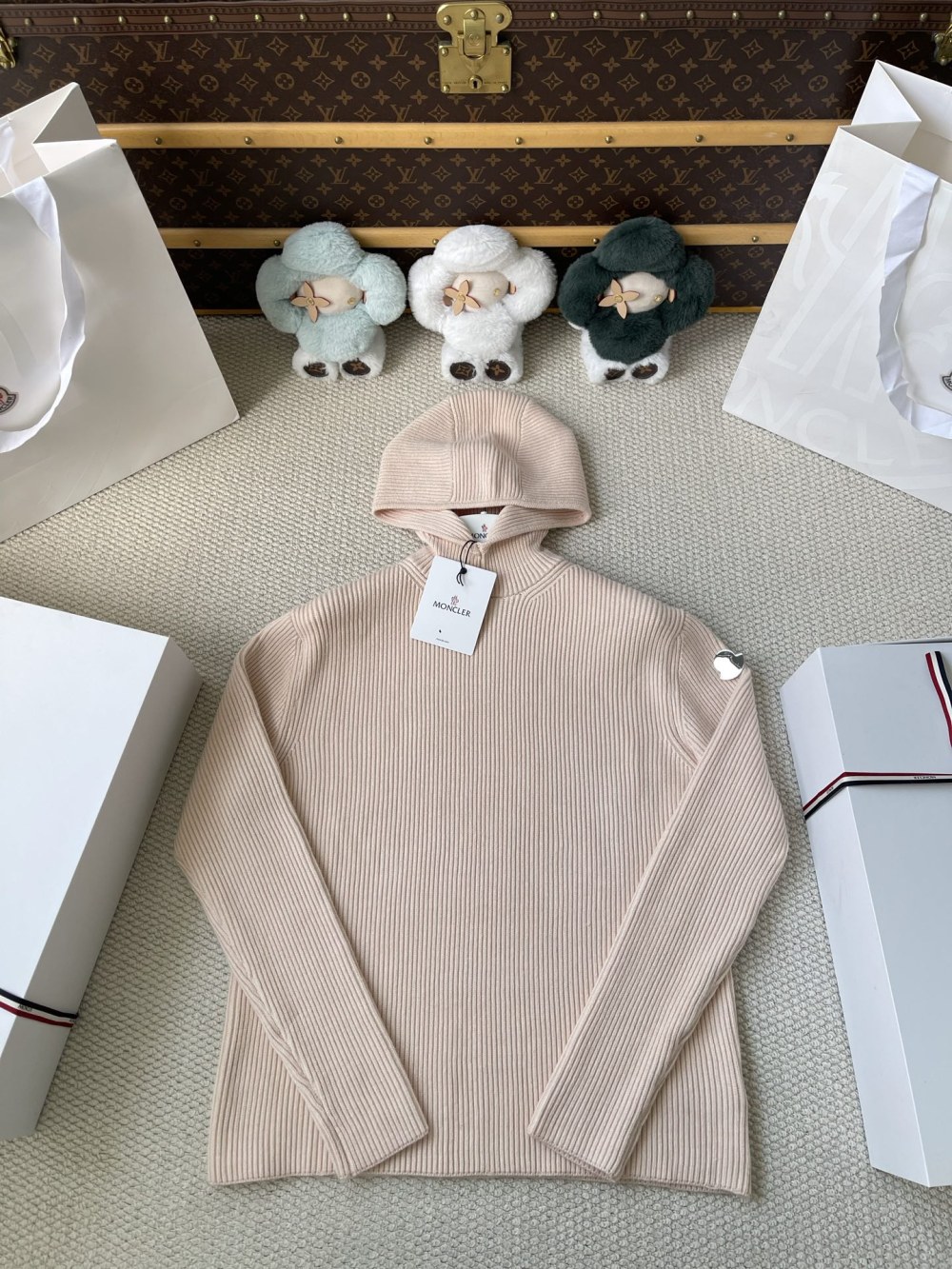 Rib-Knit Pullover Hoodie — product photograph