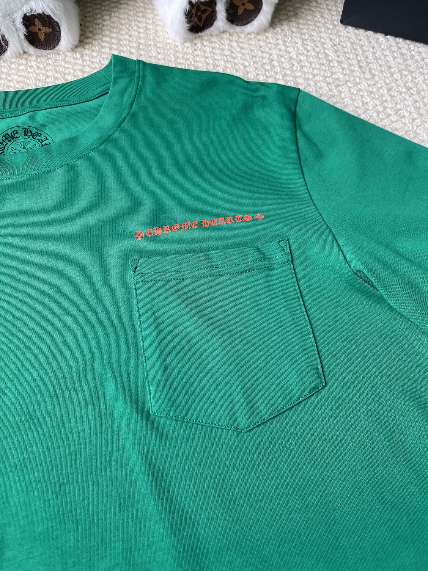 Orange Horseshoe Pocket Long-Sleeve T-Shirt — product photograph