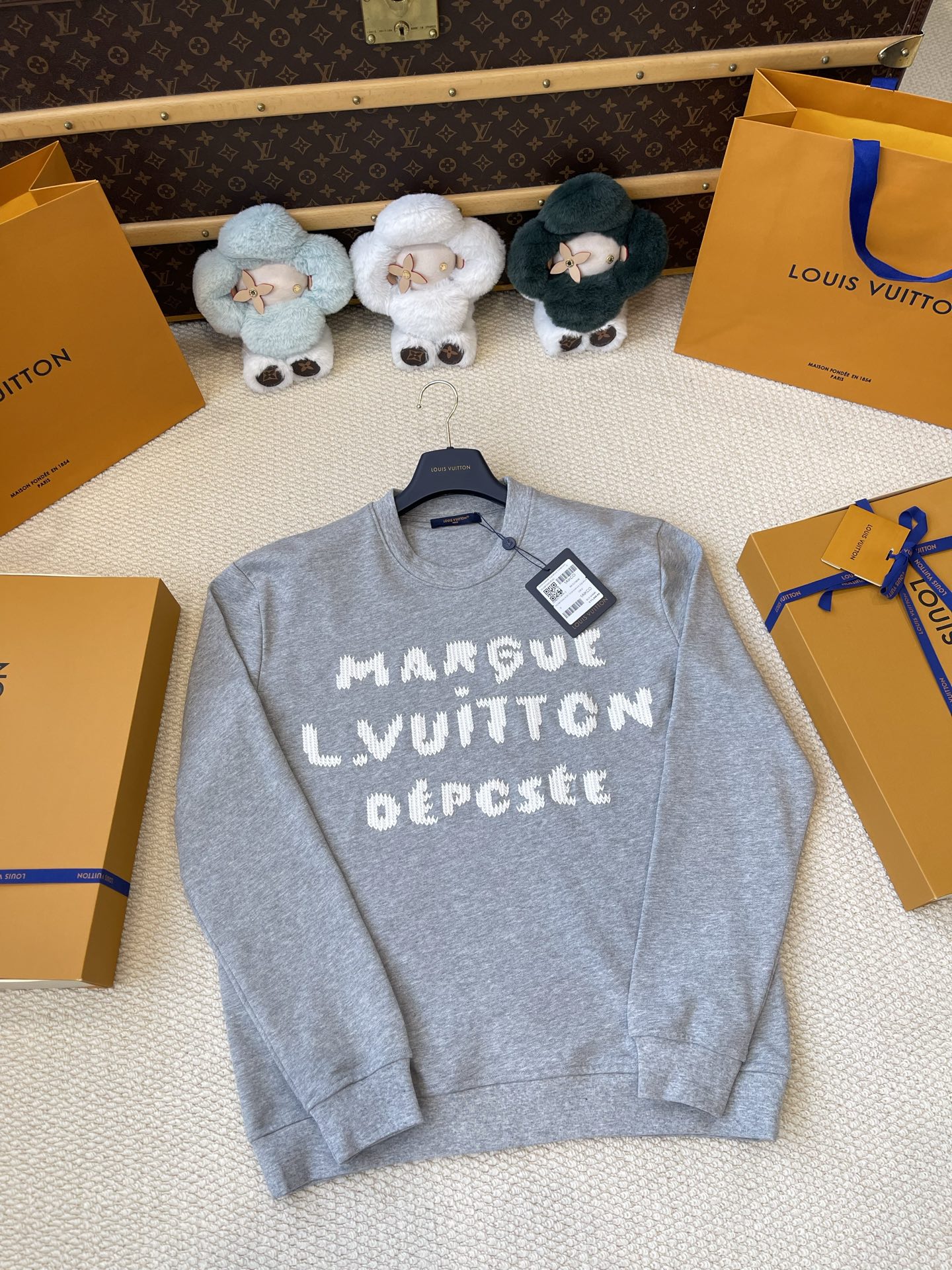Stacked Lettering Crewneck Sweater — product photograph