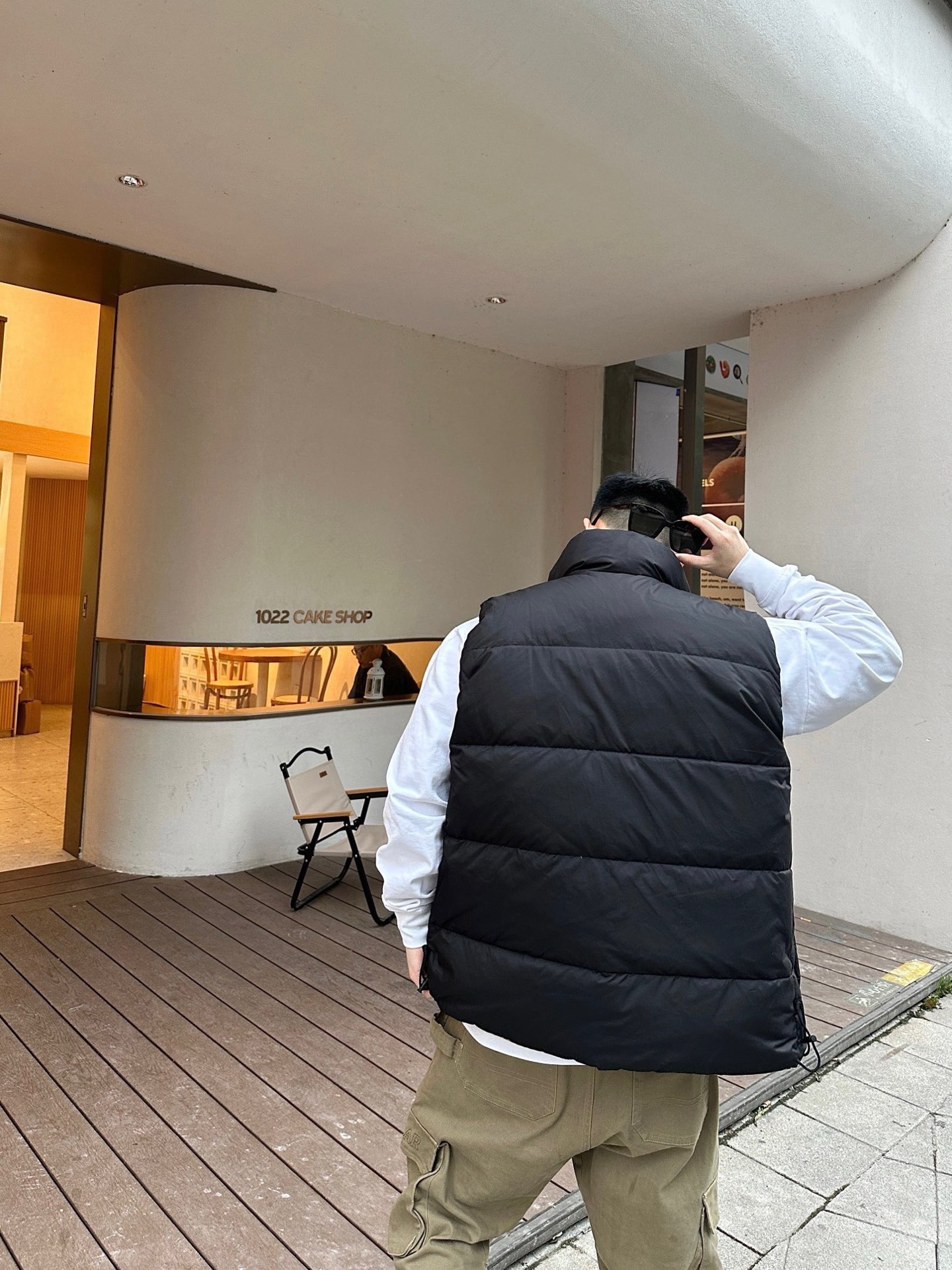 Check-Panel Padded Vest — product photograph