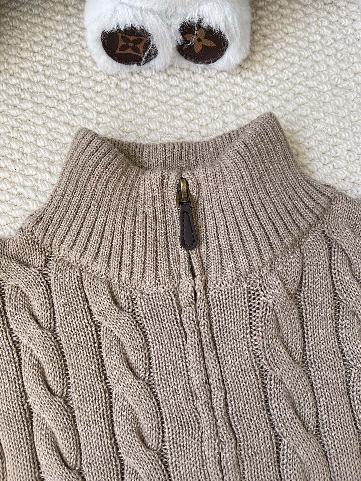 Cable-Knit Quarter-Zip Sweater — product photograph