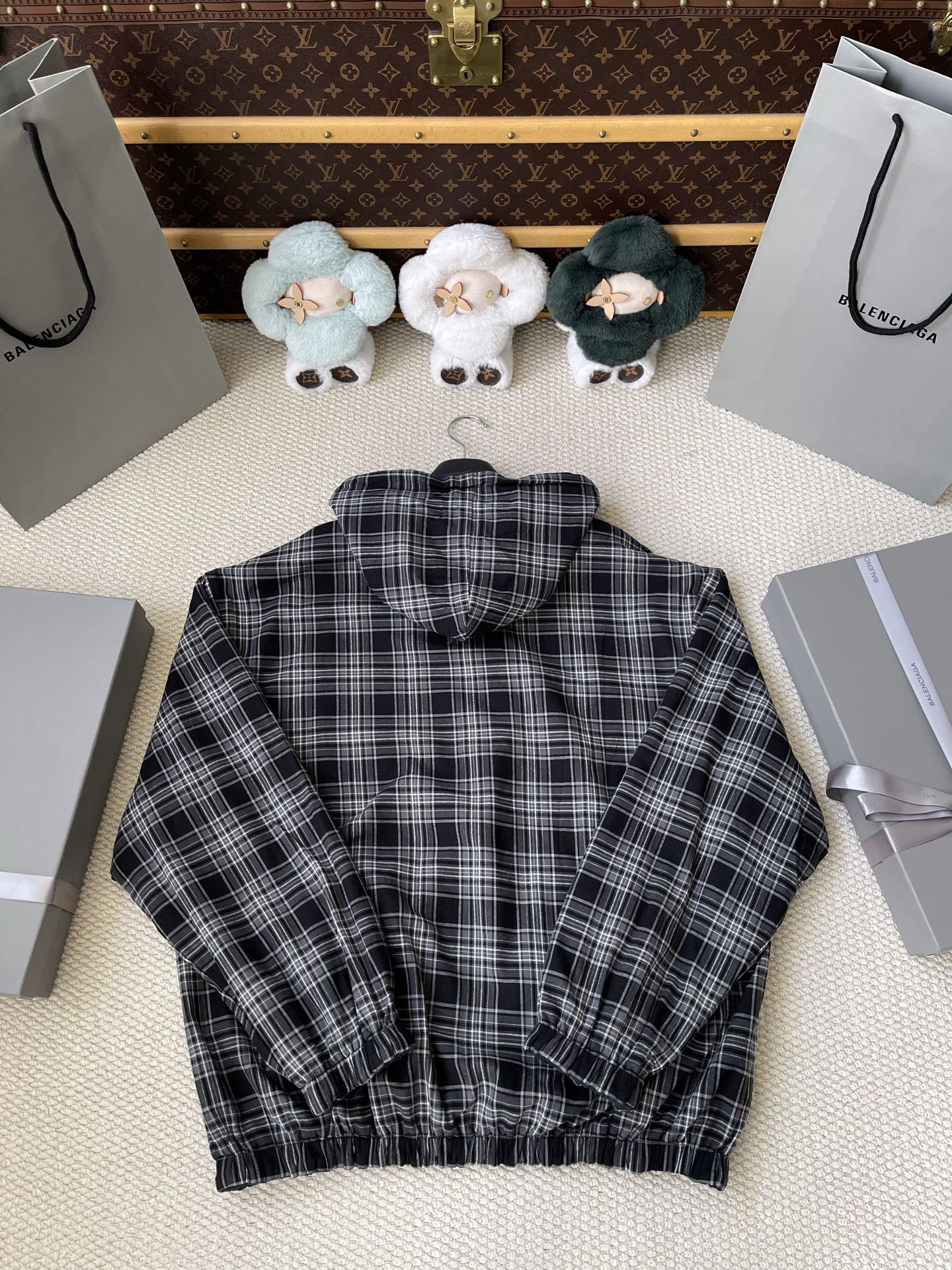 Plaid Zip Hooded Jacket — product photograph