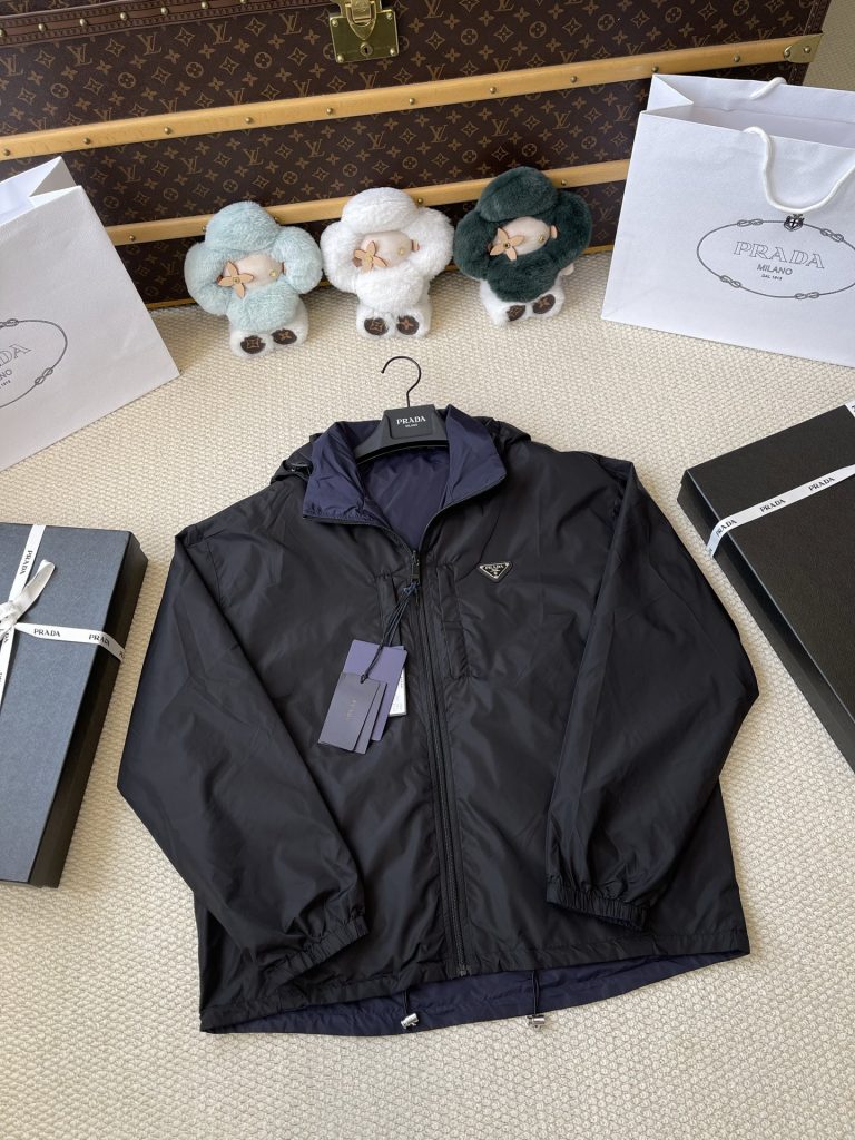 Triangle-Emblem Hooded Zip Jacket — product photograph