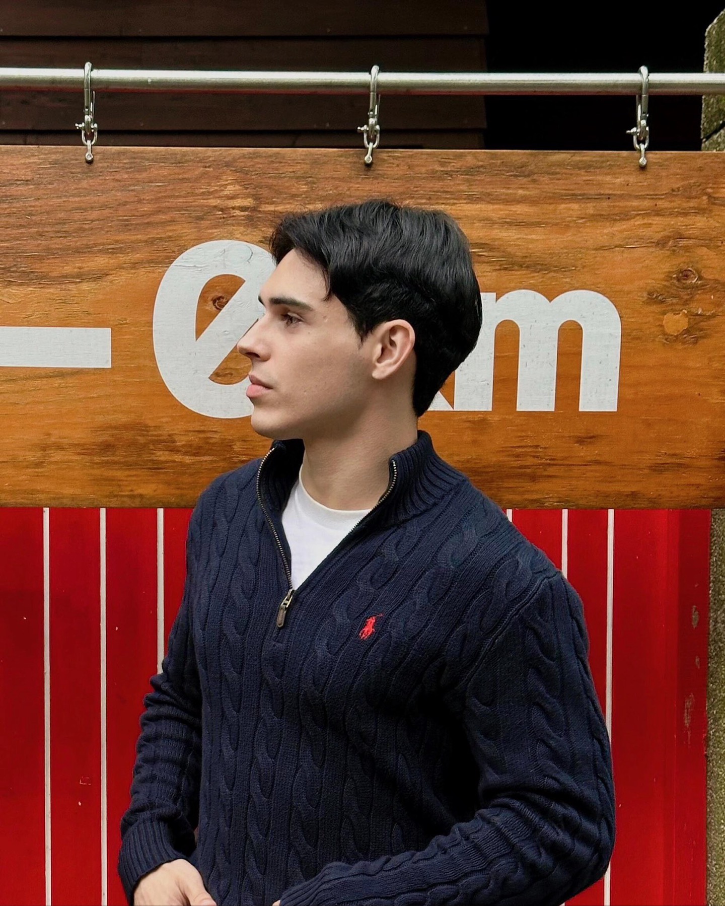 Cable-Knit Quarter-Zip Sweater — product photograph