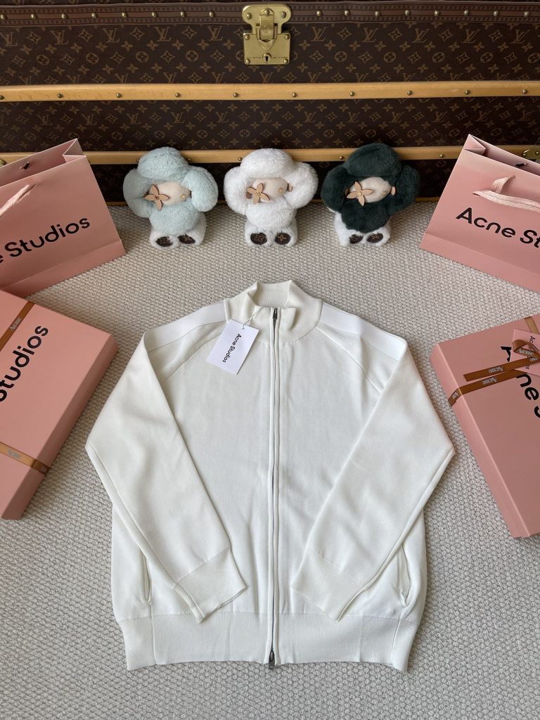 Zip-Front Stand-Collar Cardigan — product photograph
