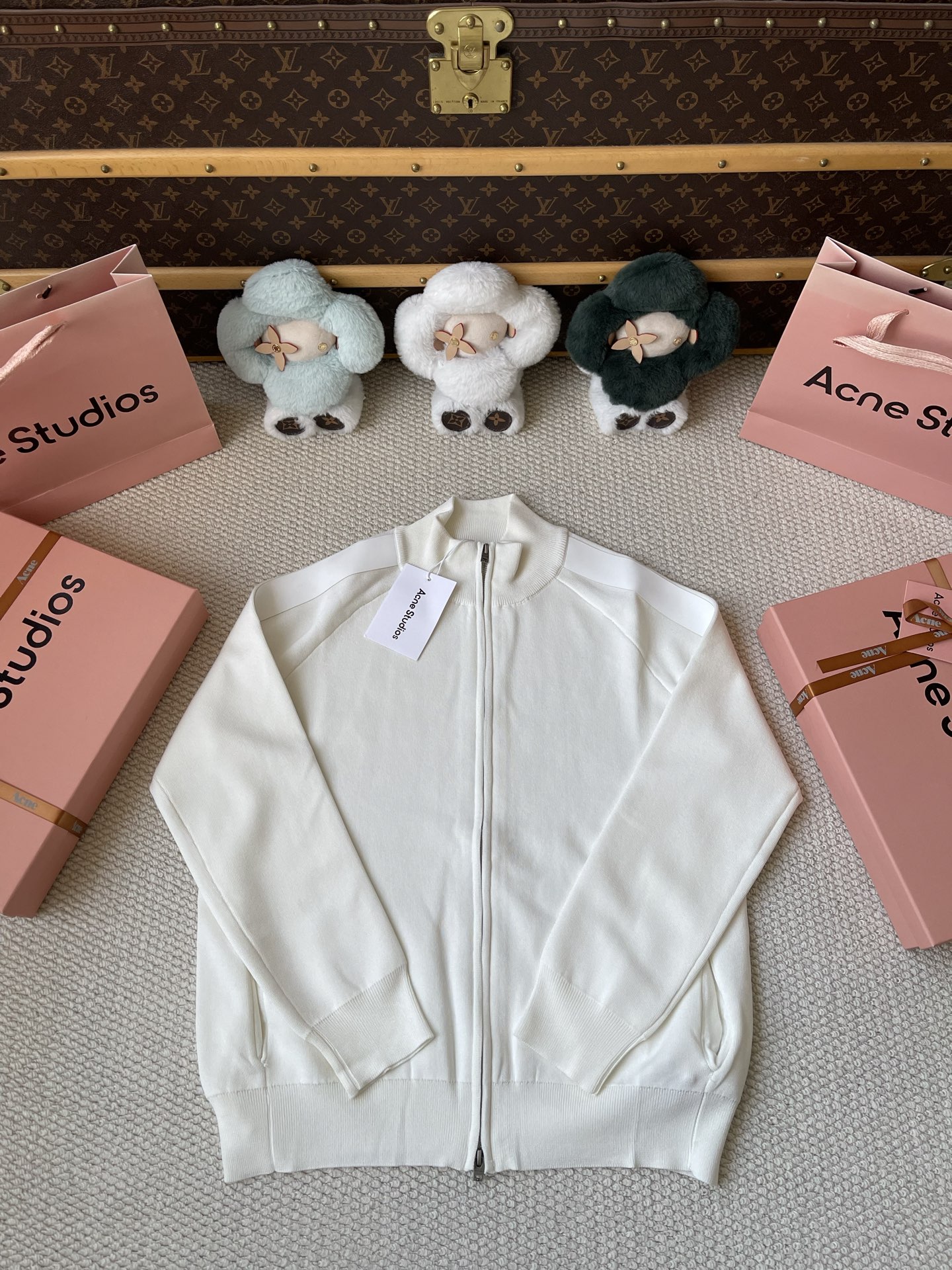 Zip-Front Stand-Collar Cardigan — product photograph