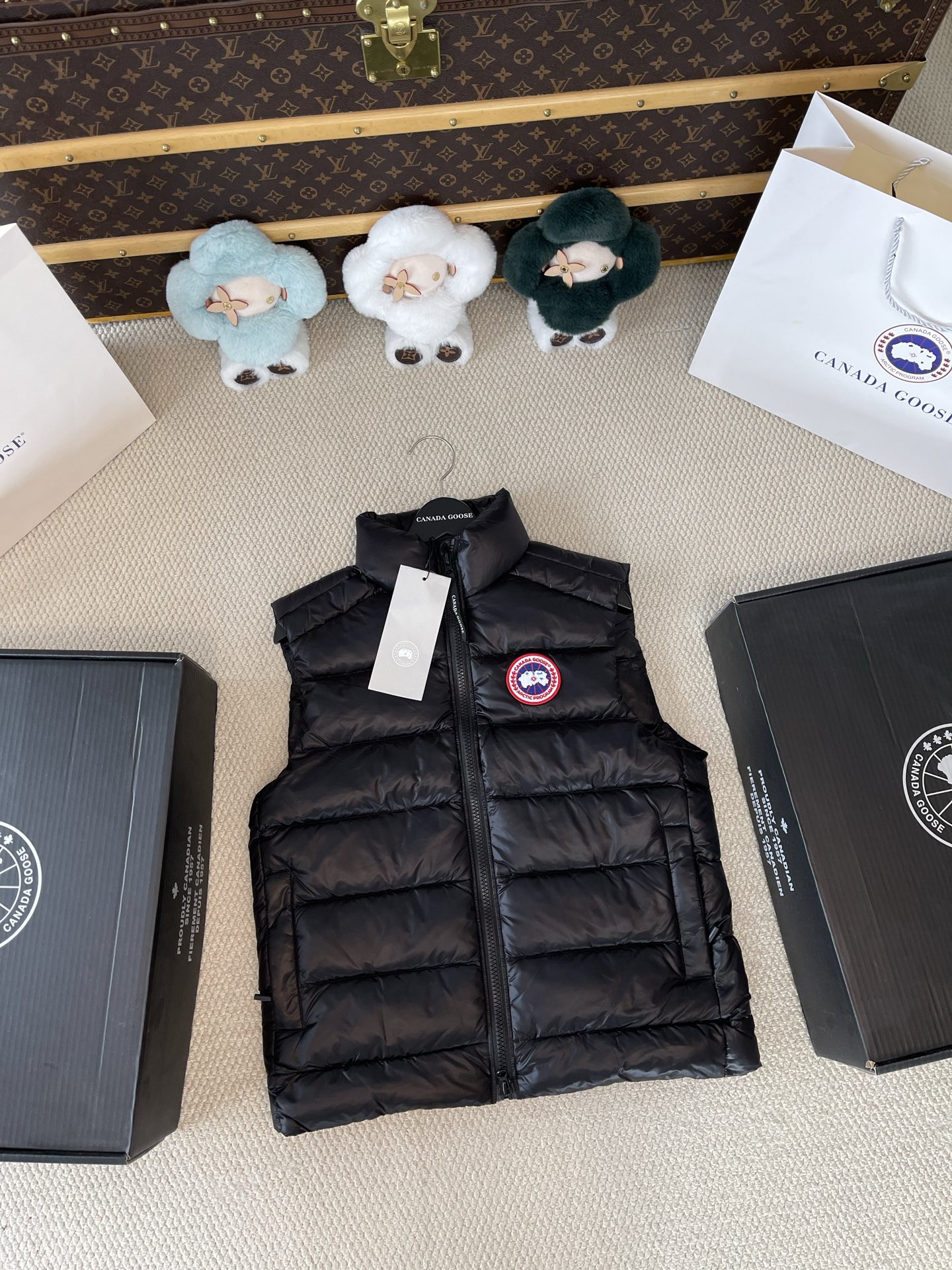 Crest-Patch Quilted Vest — product photograph