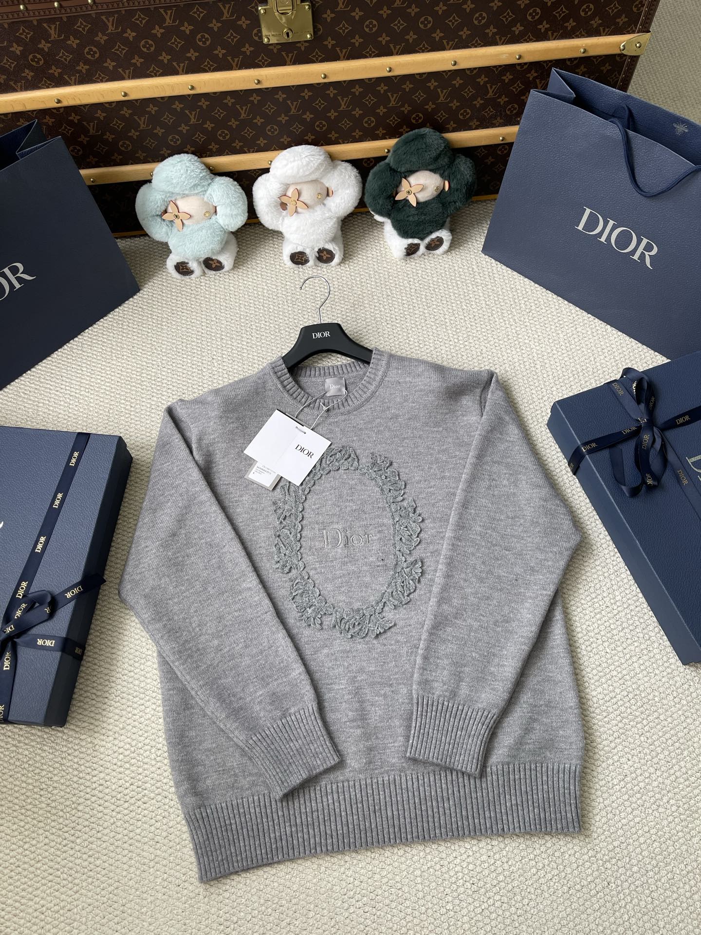 Wreath-Emblem Crewneck Sweater — product photograph