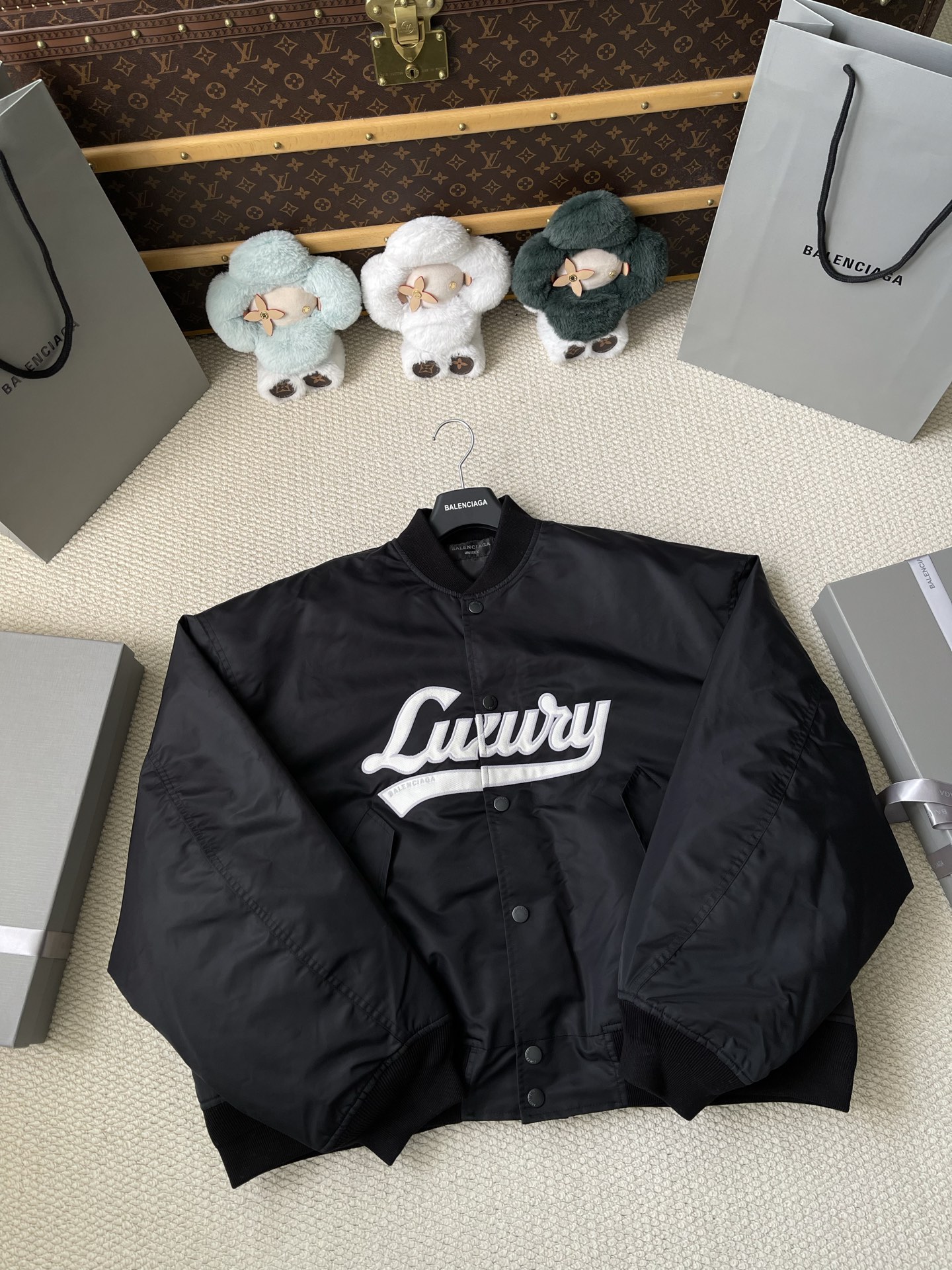 Luxury-Script Varsity Bomber — product photograph