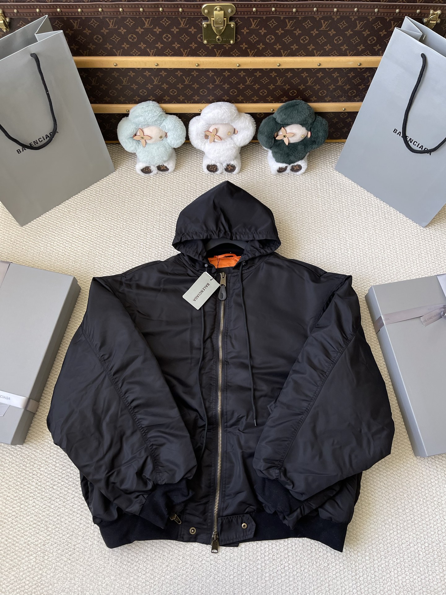 Back-Logo Hooded Bomber — product photograph