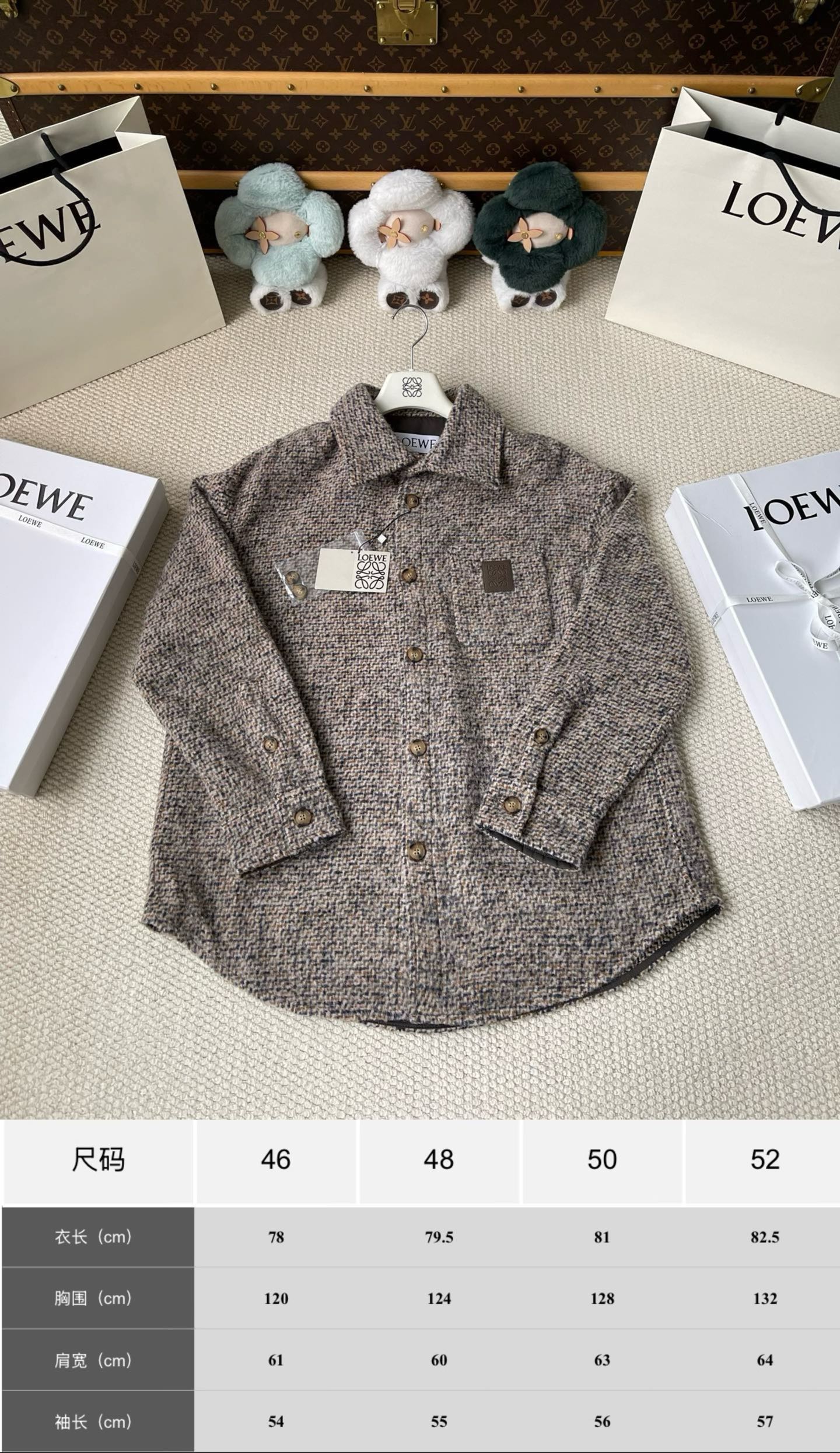 Textured-Check Button Overshirt — product photograph