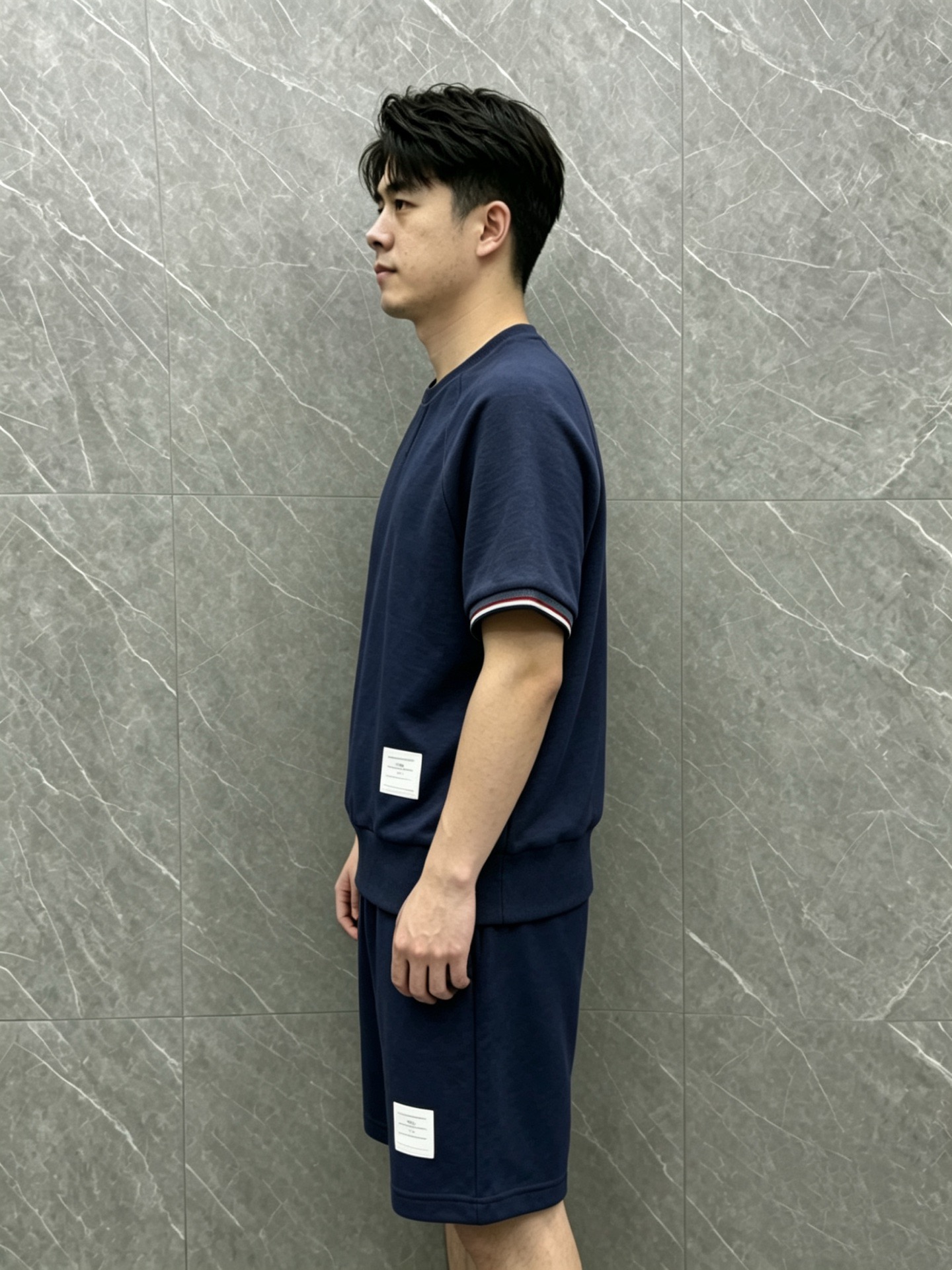 Tricolour-Waist Drawstring Shorts — product photograph
