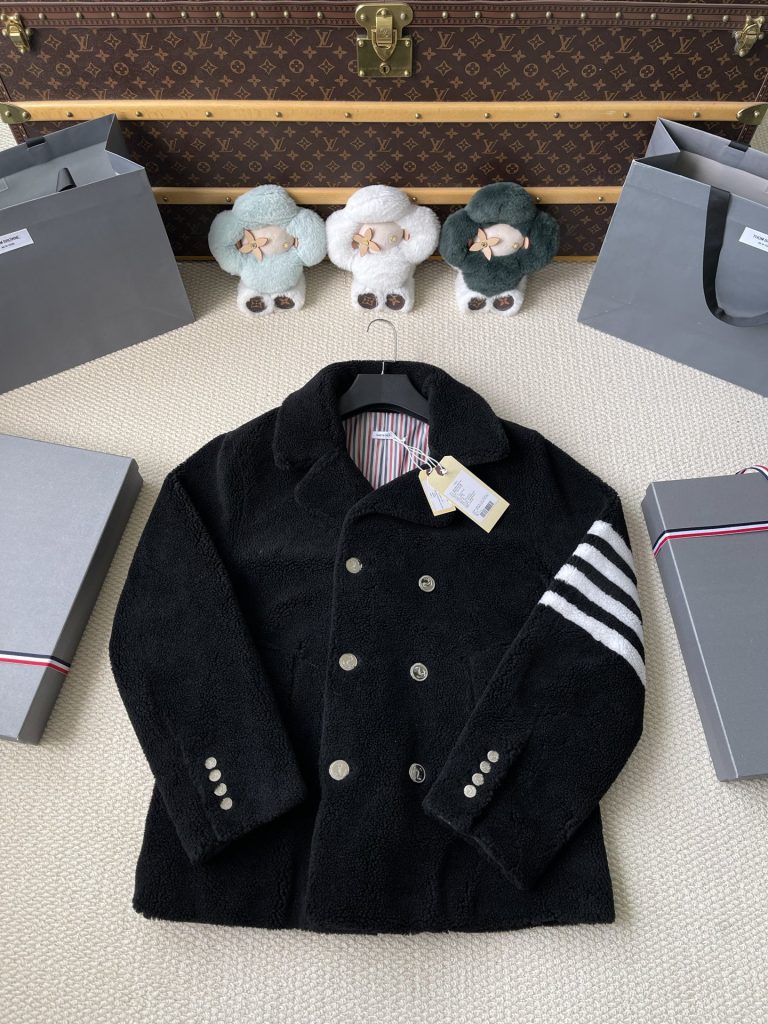 Four-Bar Double-Breasted Peacoat — product photograph