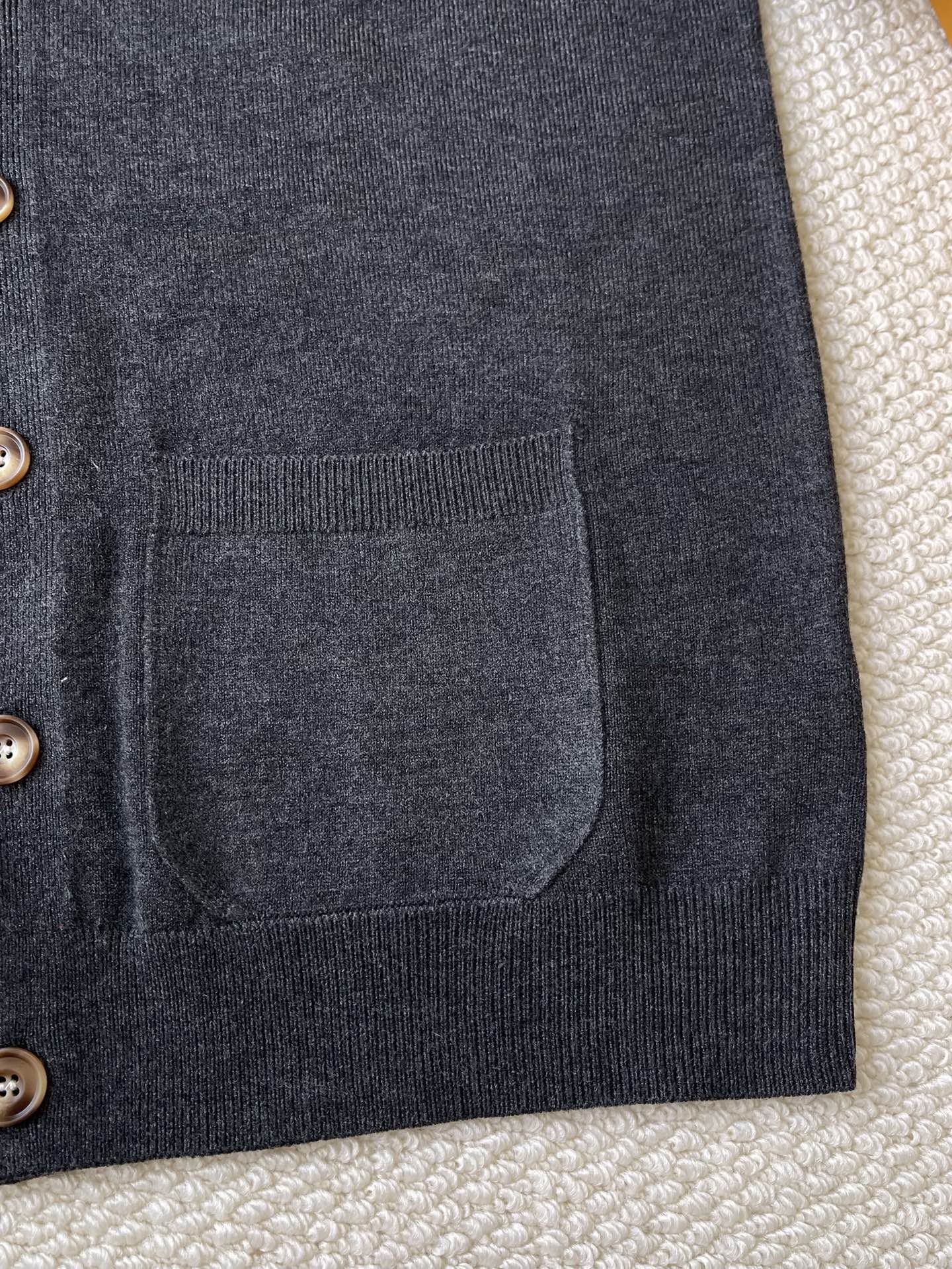 Monogram-Sleeve V-Neck Cardigan — product photograph