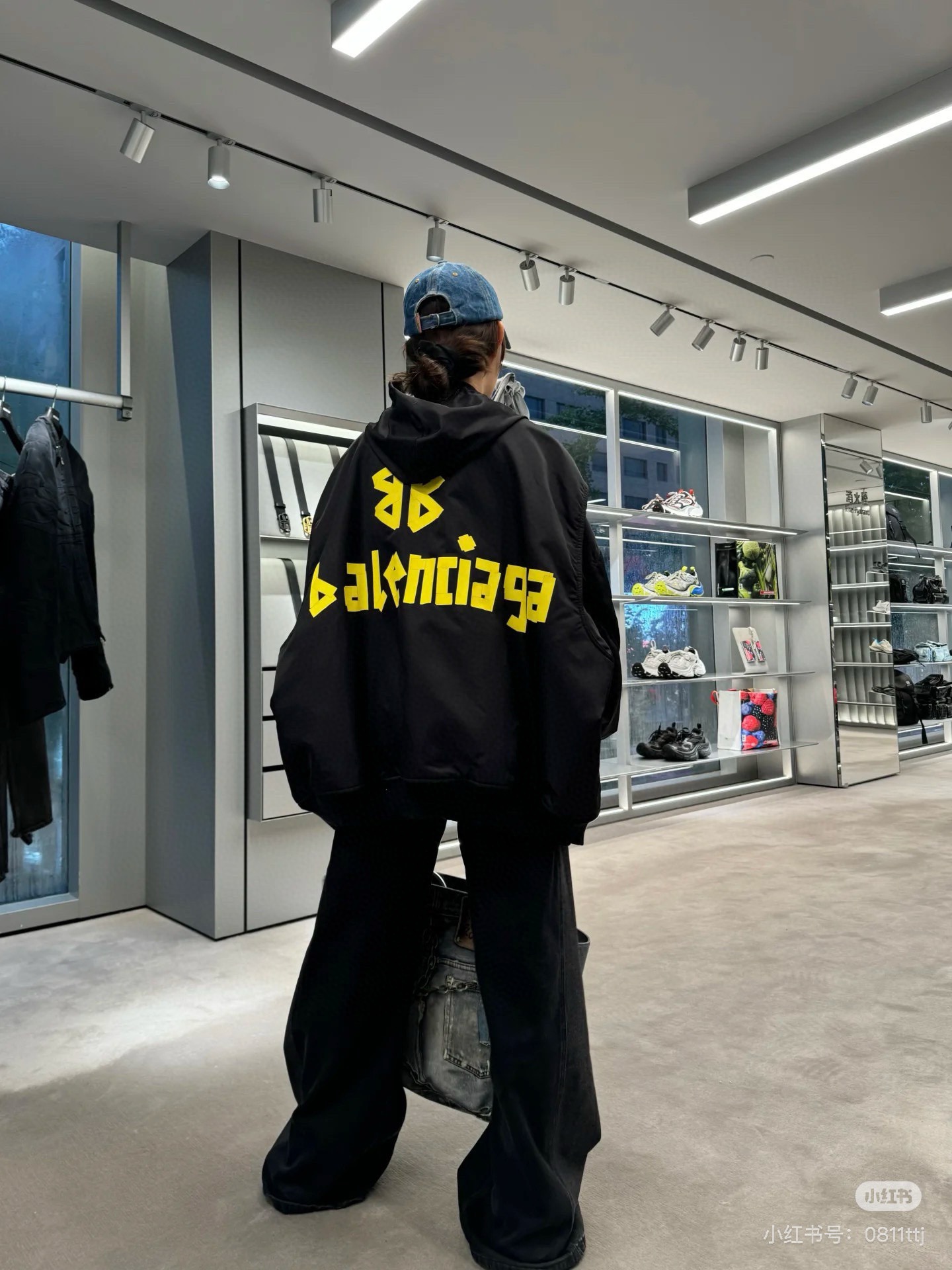 Back-Logo Hooded Bomber — product photograph