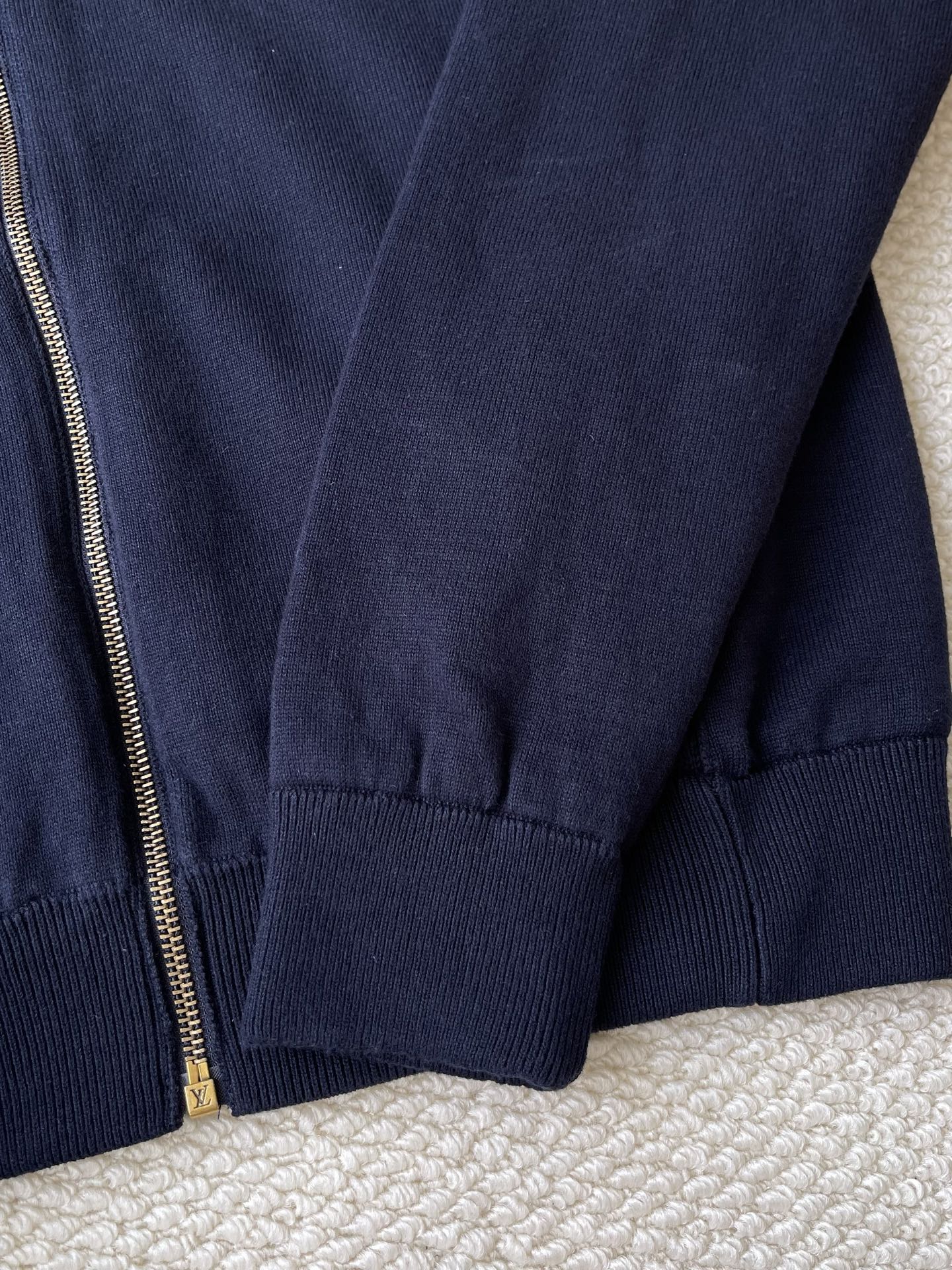 Small-Monogram Stand-Collar Zip Jacket — product photograph