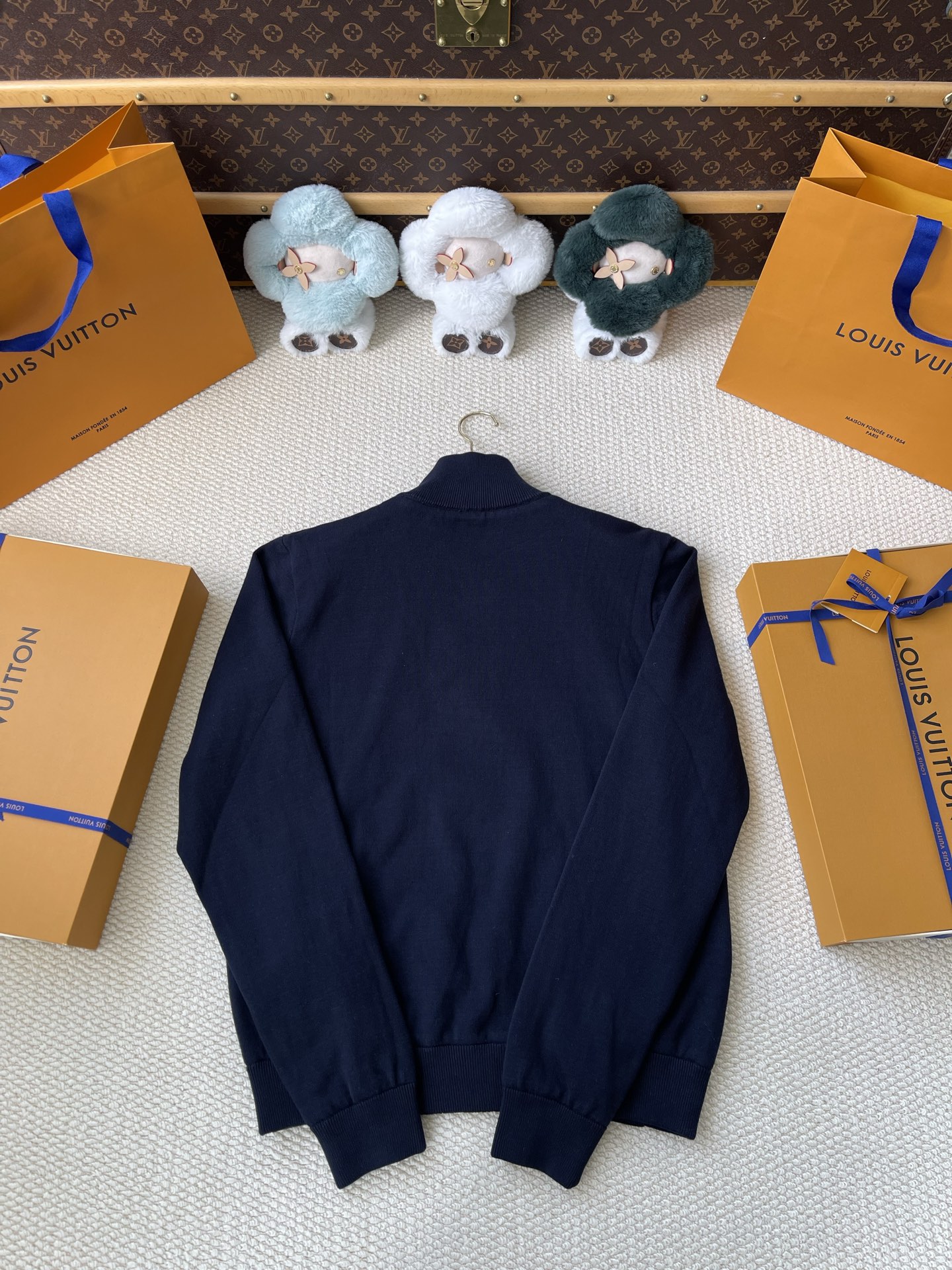 Small-Monogram Stand-Collar Zip Jacket — product photograph