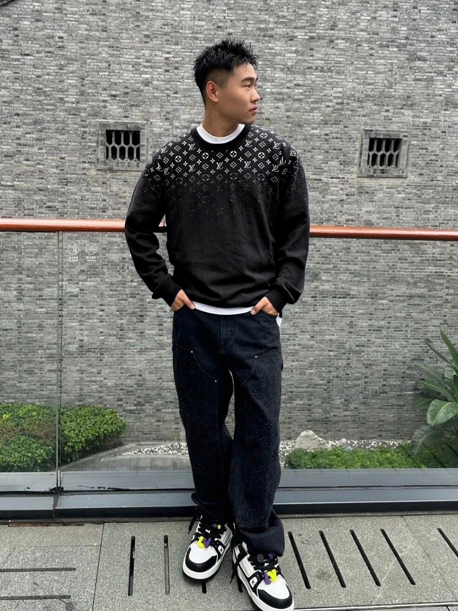 Gradient-Monogram Crewneck Sweater — product photograph