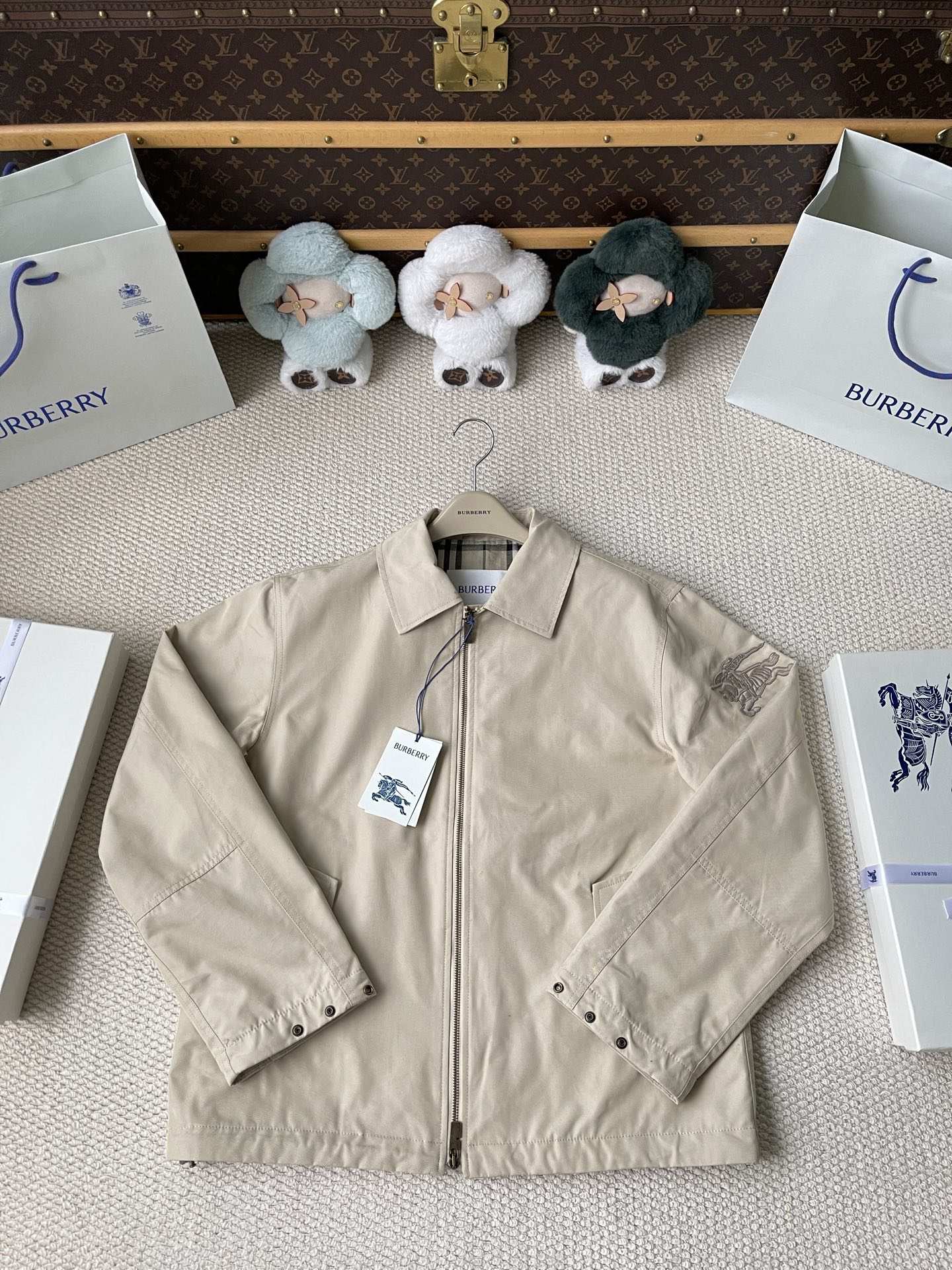 Check-Lined Utility Blouson — product photograph