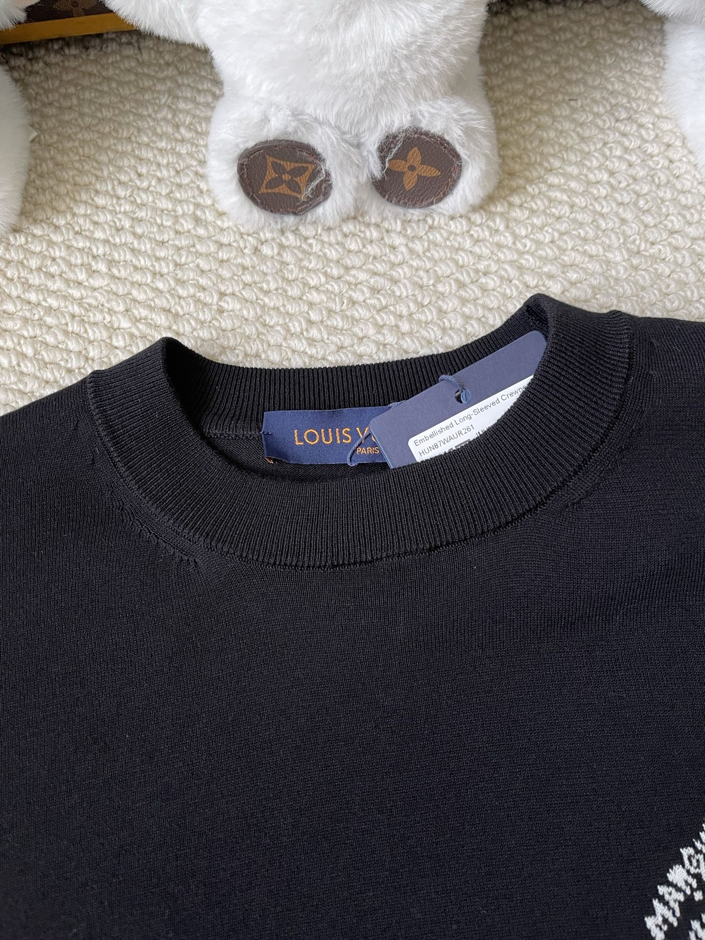 Monogram-Cuff Crewneck Sweater — product photograph