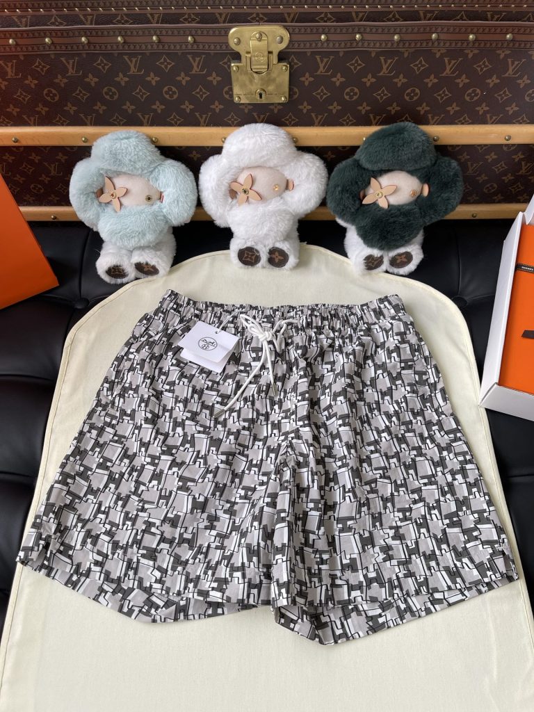 Geometric Print Drawstring Shorts — product photograph