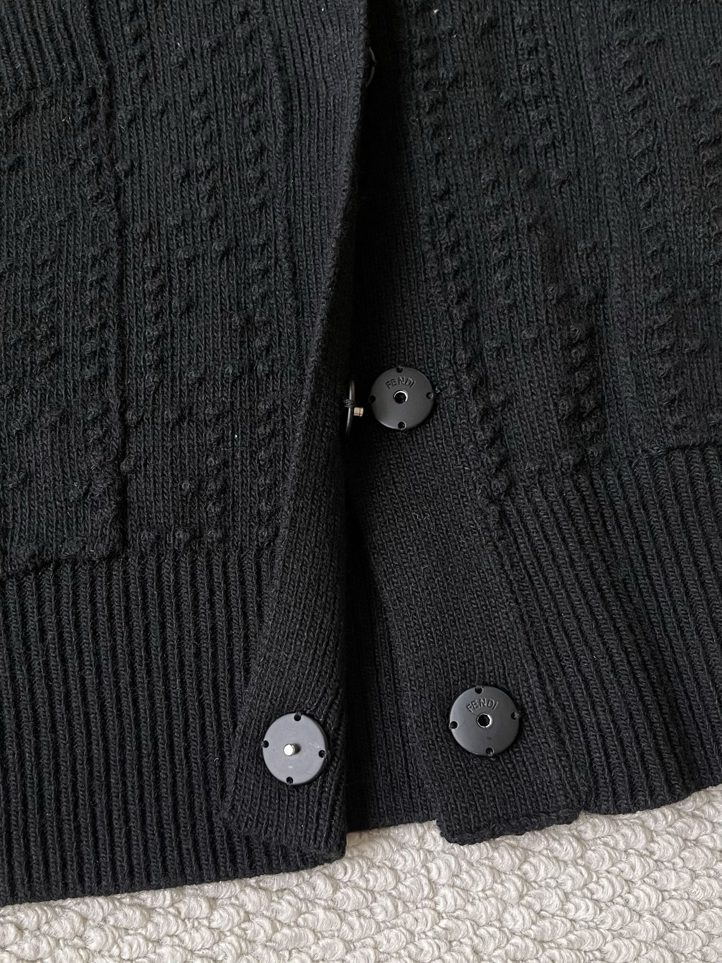 Cable-Panel V-Neck Cardigan — product photograph