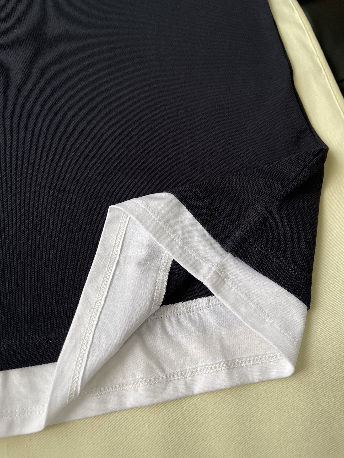 Layered-Trim Short-Sleeve Polo — product photograph