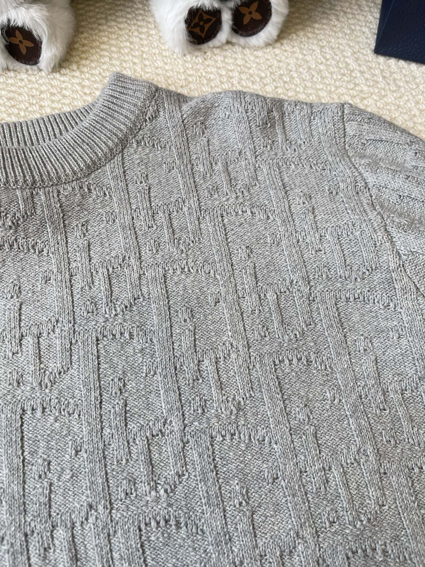 Tonal Oblique Crewneck Sweater — product photograph