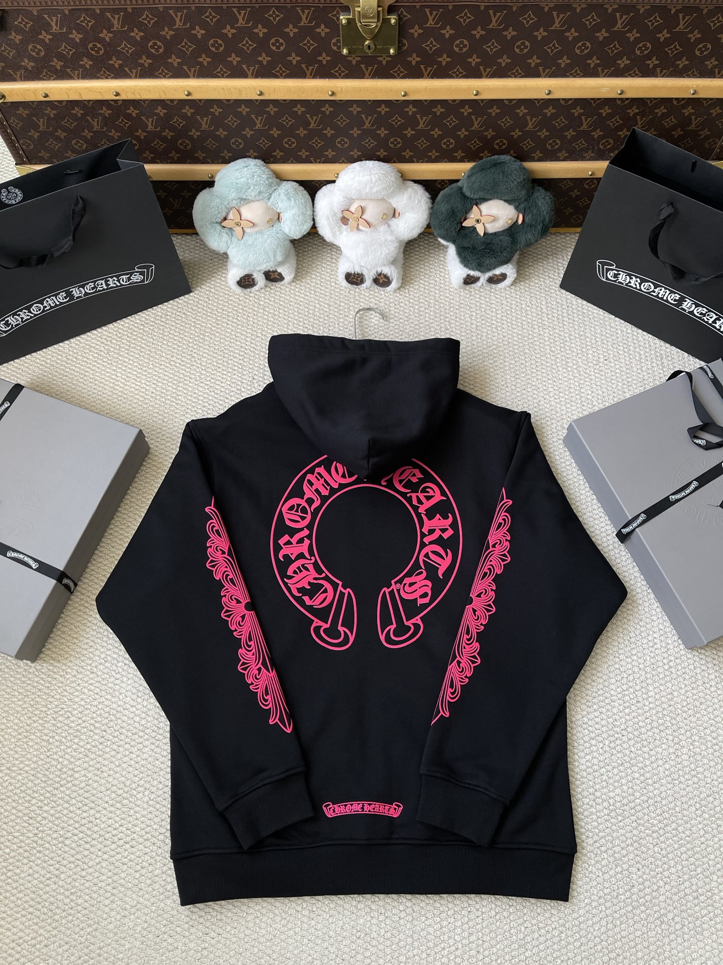 Pink-Graphic Hoodie and Sweatpants Separates — product photograph