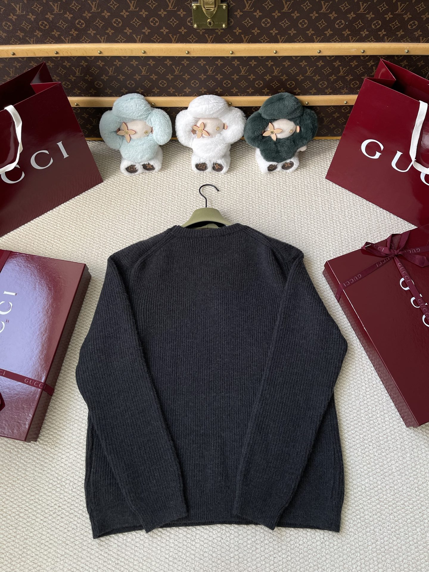 Tonal Lettering Crewneck Sweater — product photograph