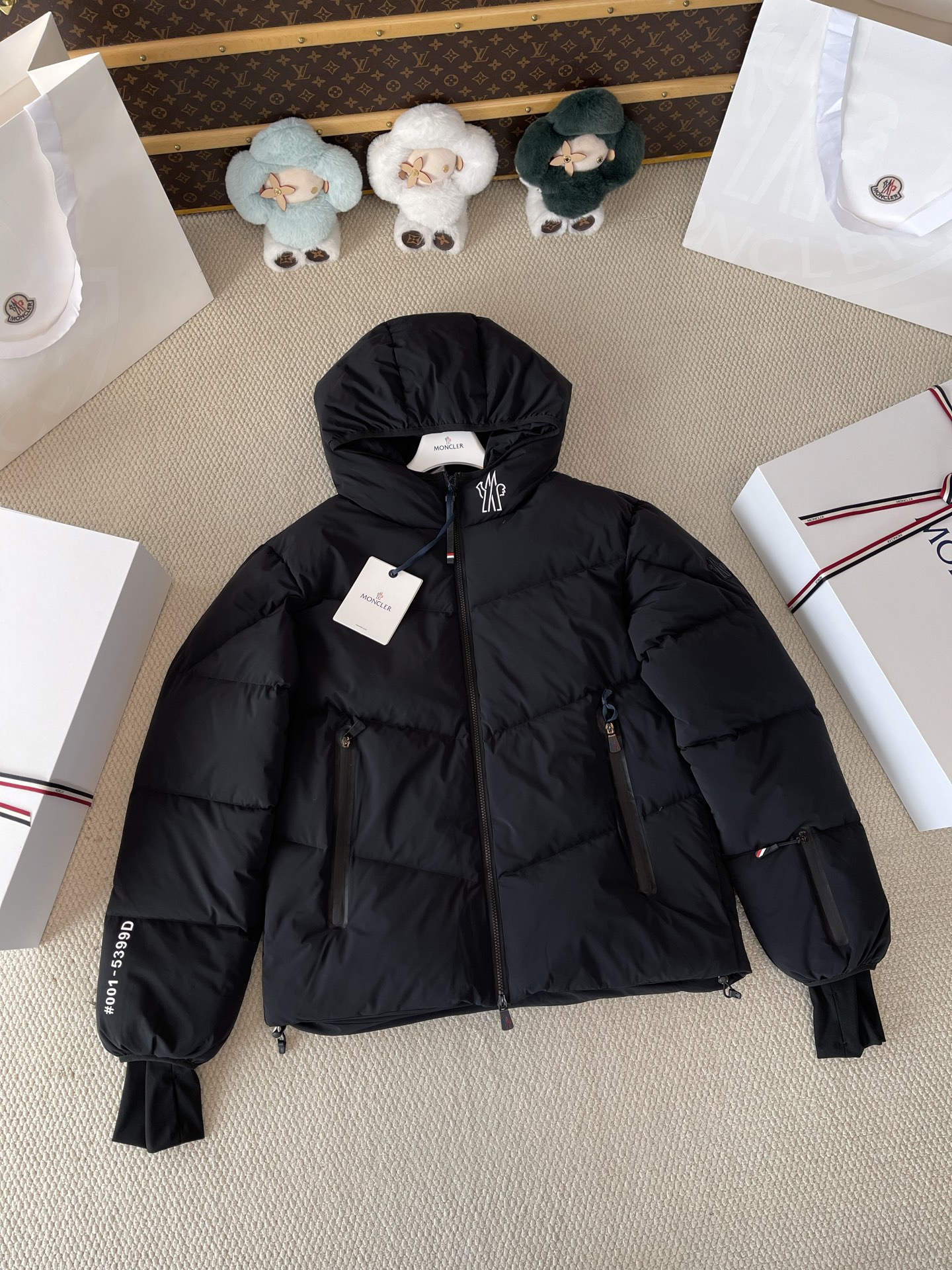Angular-Quilt Hooded Puffer — product photograph