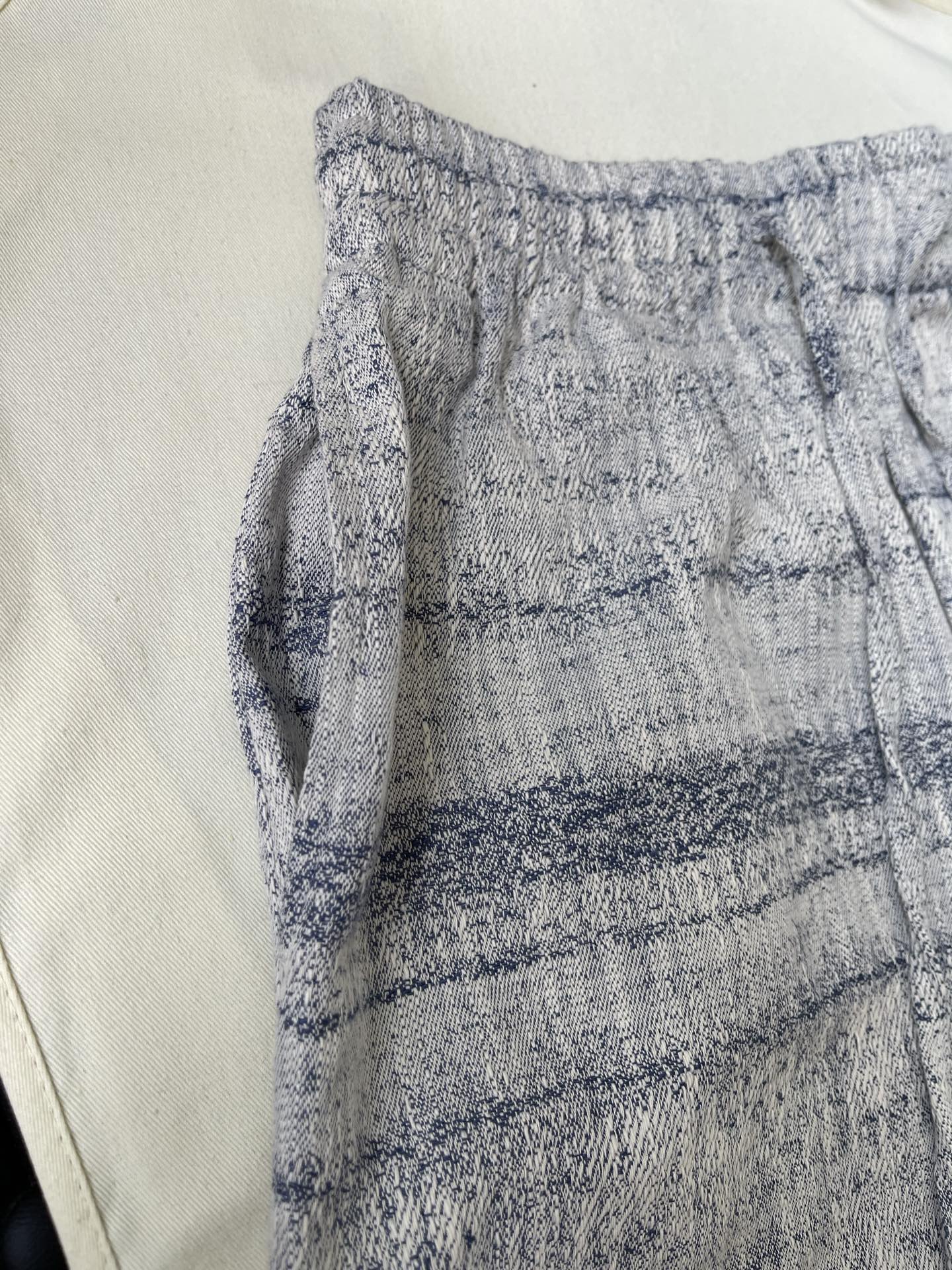 Textured Check Drawstring Shorts — product photograph